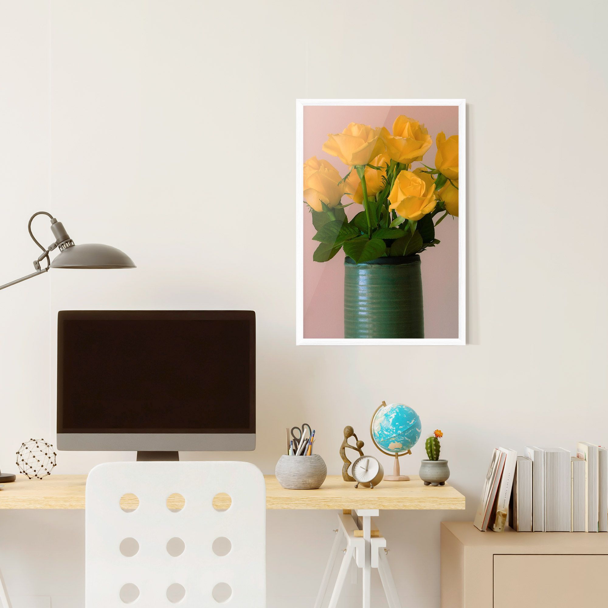 Yellow Roses Vase mockup 6