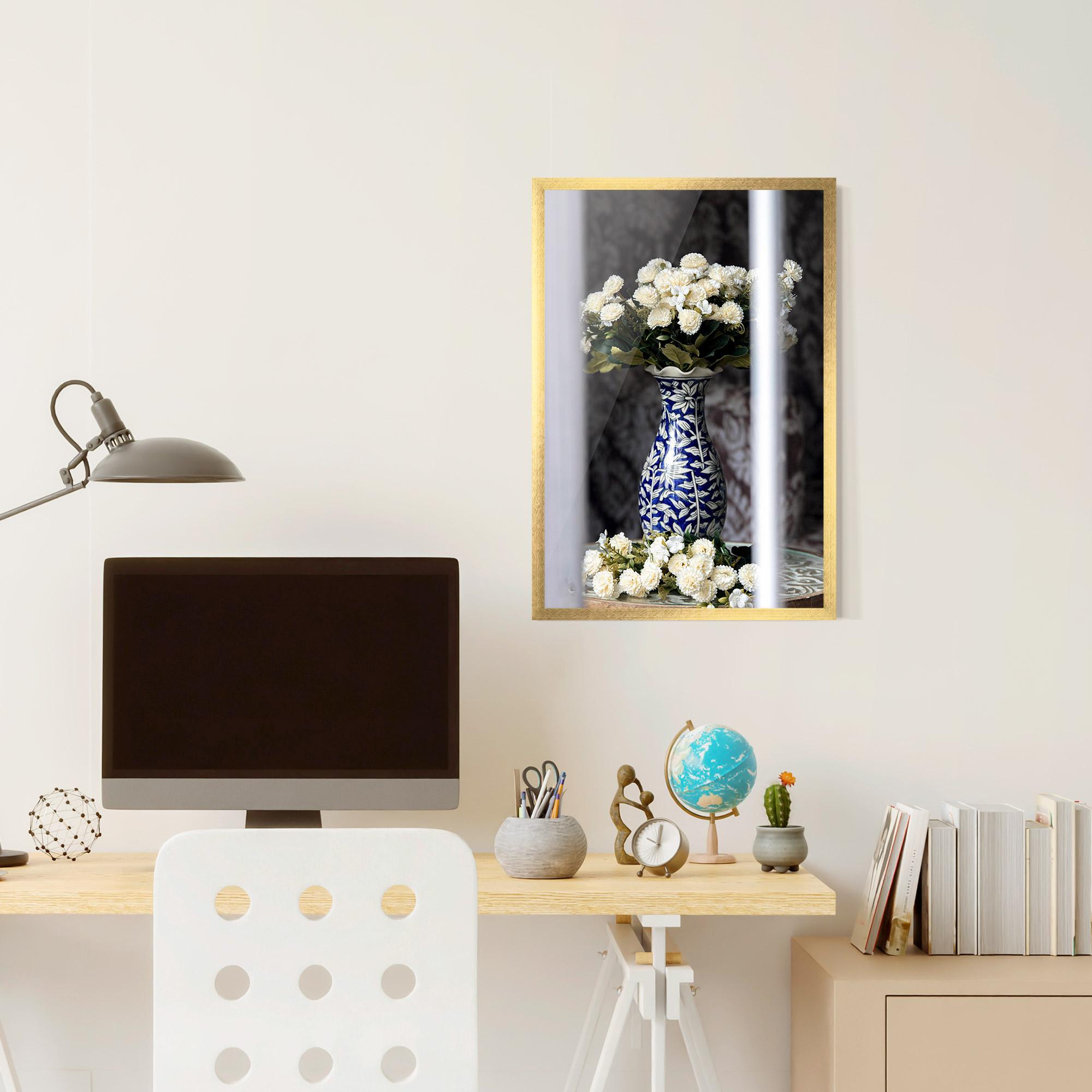 Poster Înrămat Blue Patern Vase mockup 6