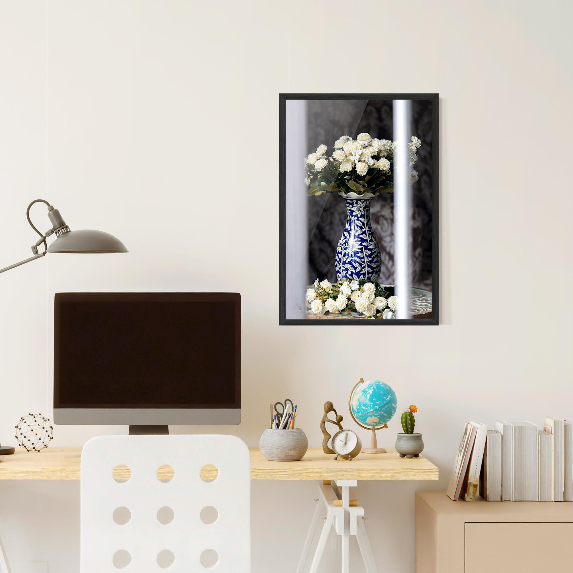 Poster Înrămat Blue Patern Vase mockup 6
