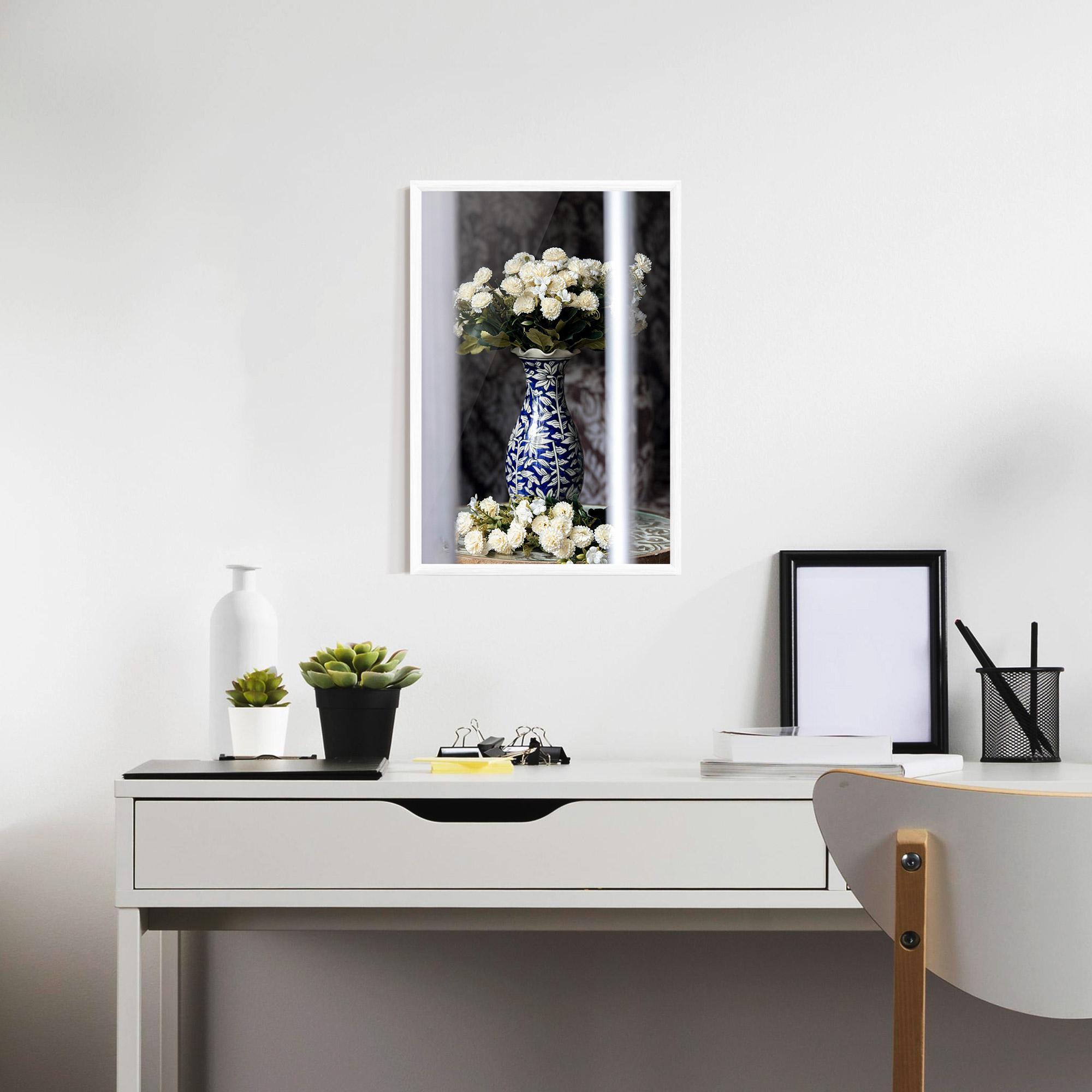 Poster Înrămat Blue Patern Vase mockup 7