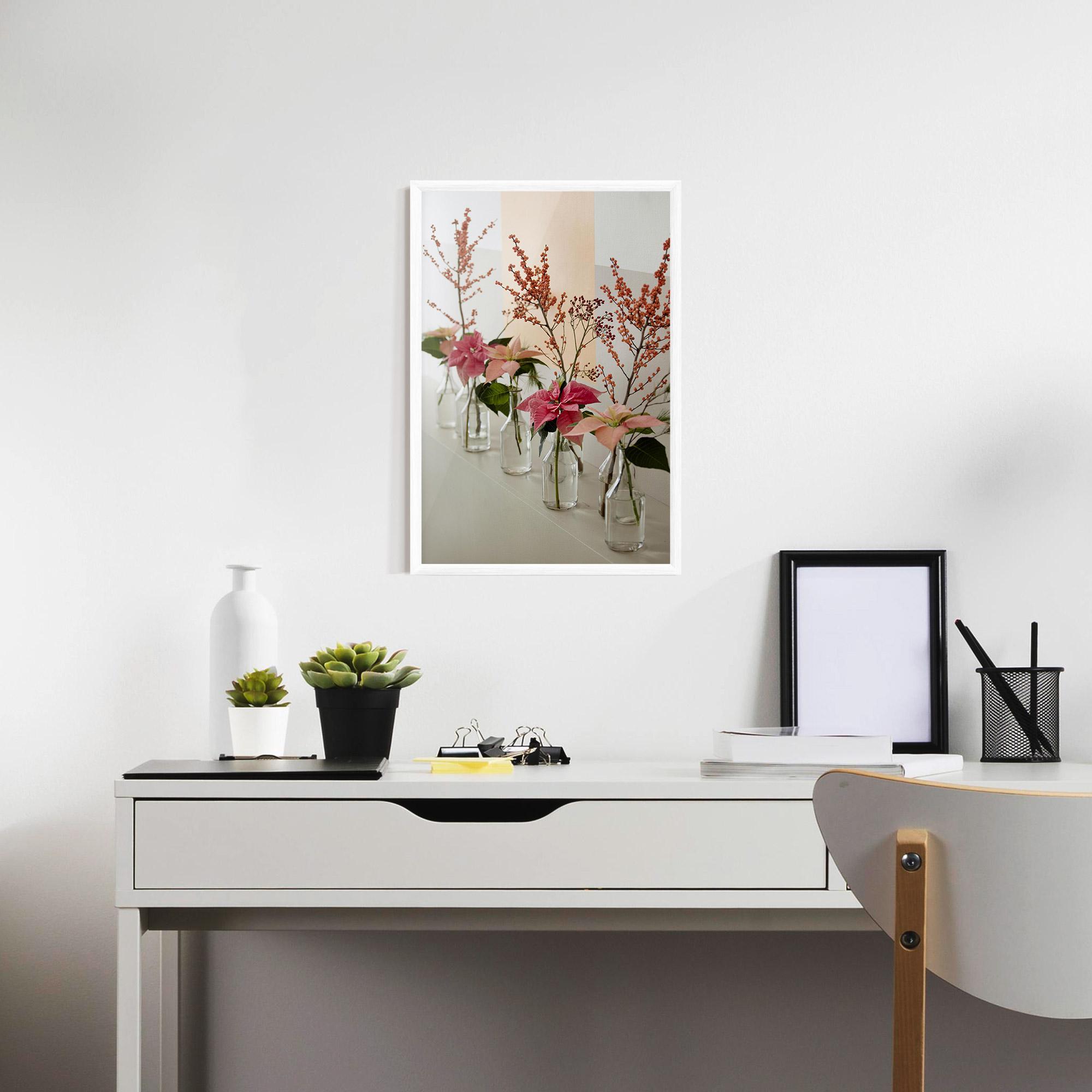 Poster Înrămat Pink Red Flower Vase mockup 7