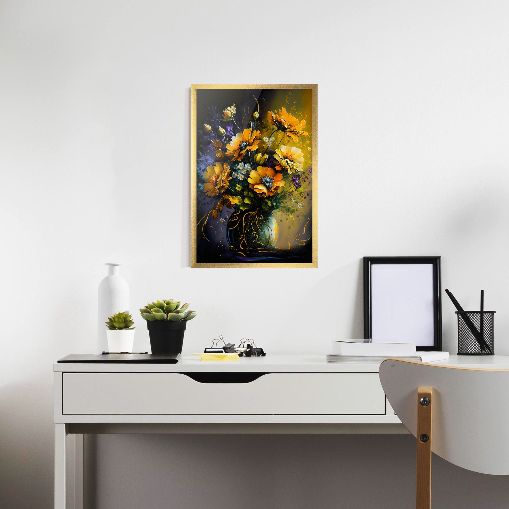 Yellow Flower Art Vase mockup 7