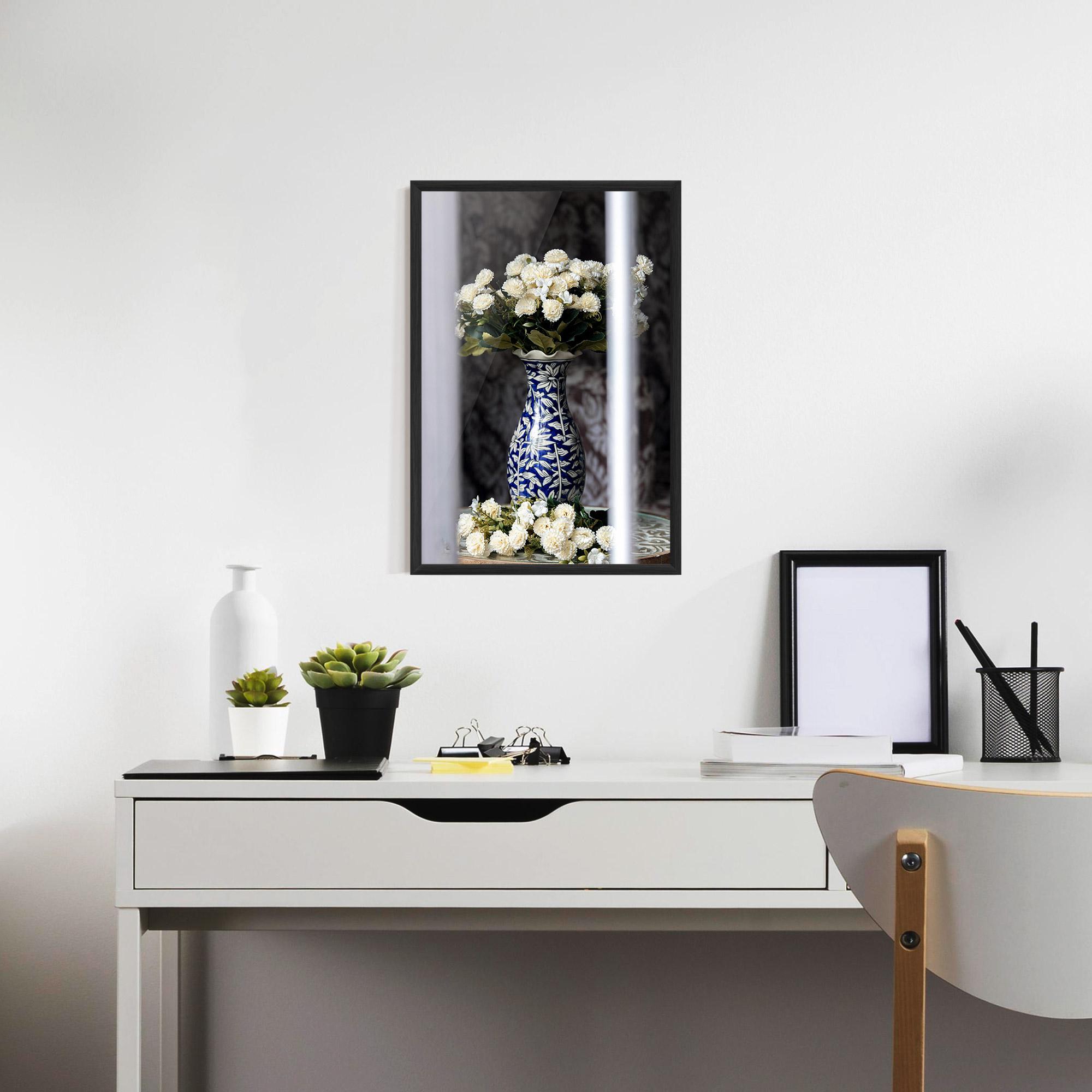 Poster Înrămat Blue Patern Vase mockup 7