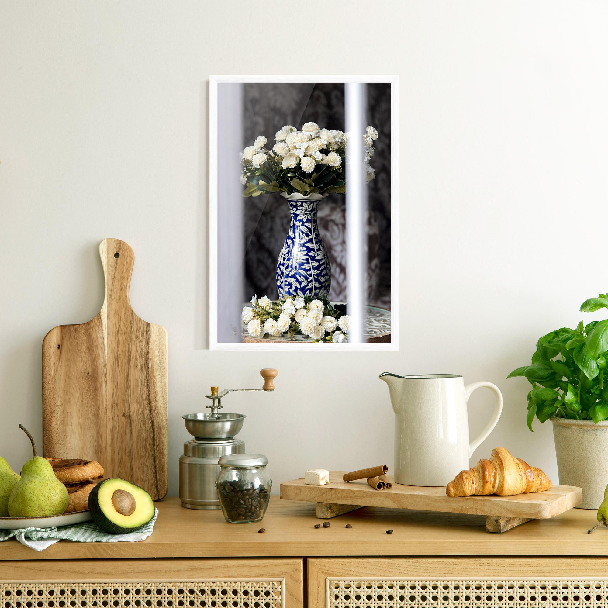 Poster Înrămat Blue Patern Vase mockup 8