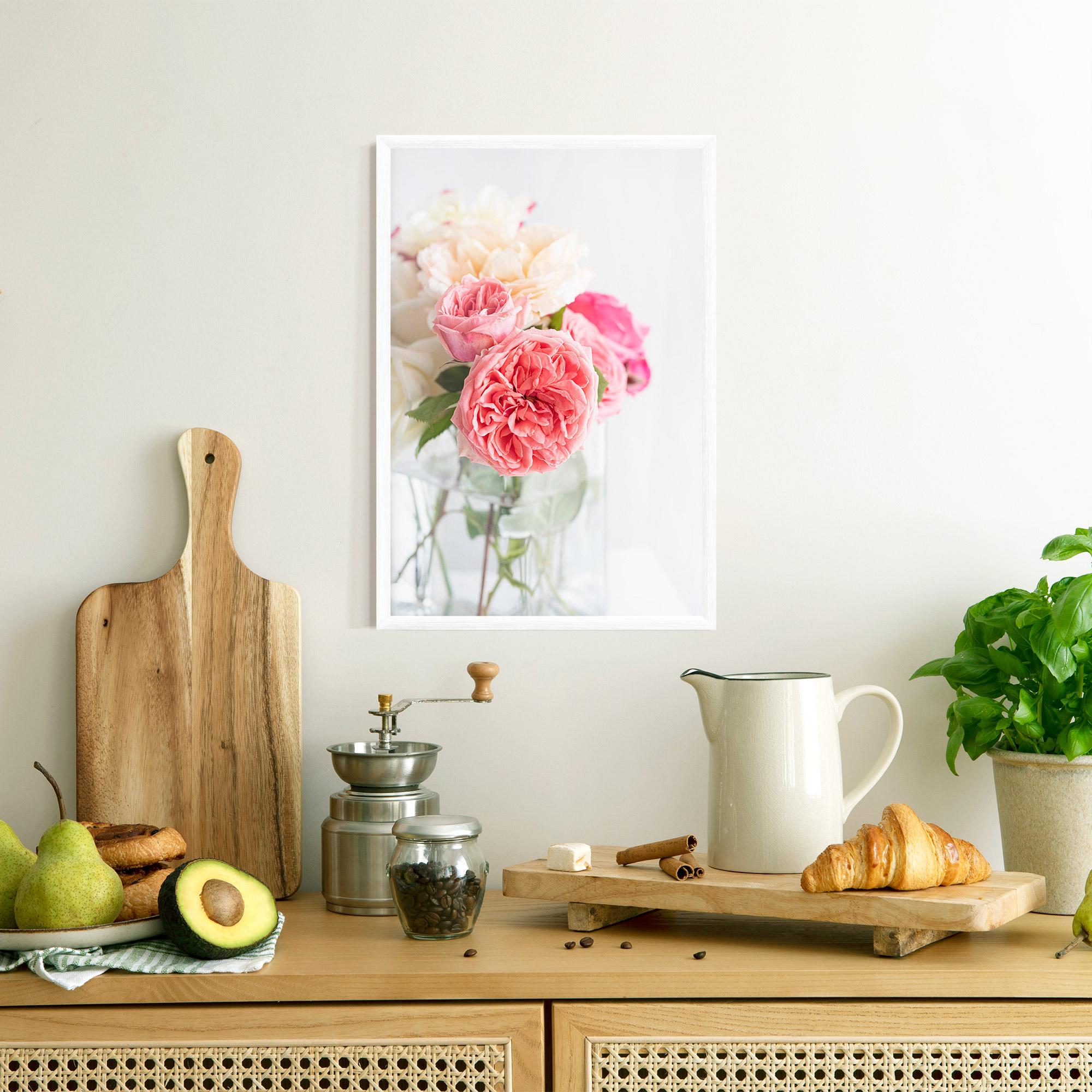 Poster Înrămat Pink Rose Vase mockup 8