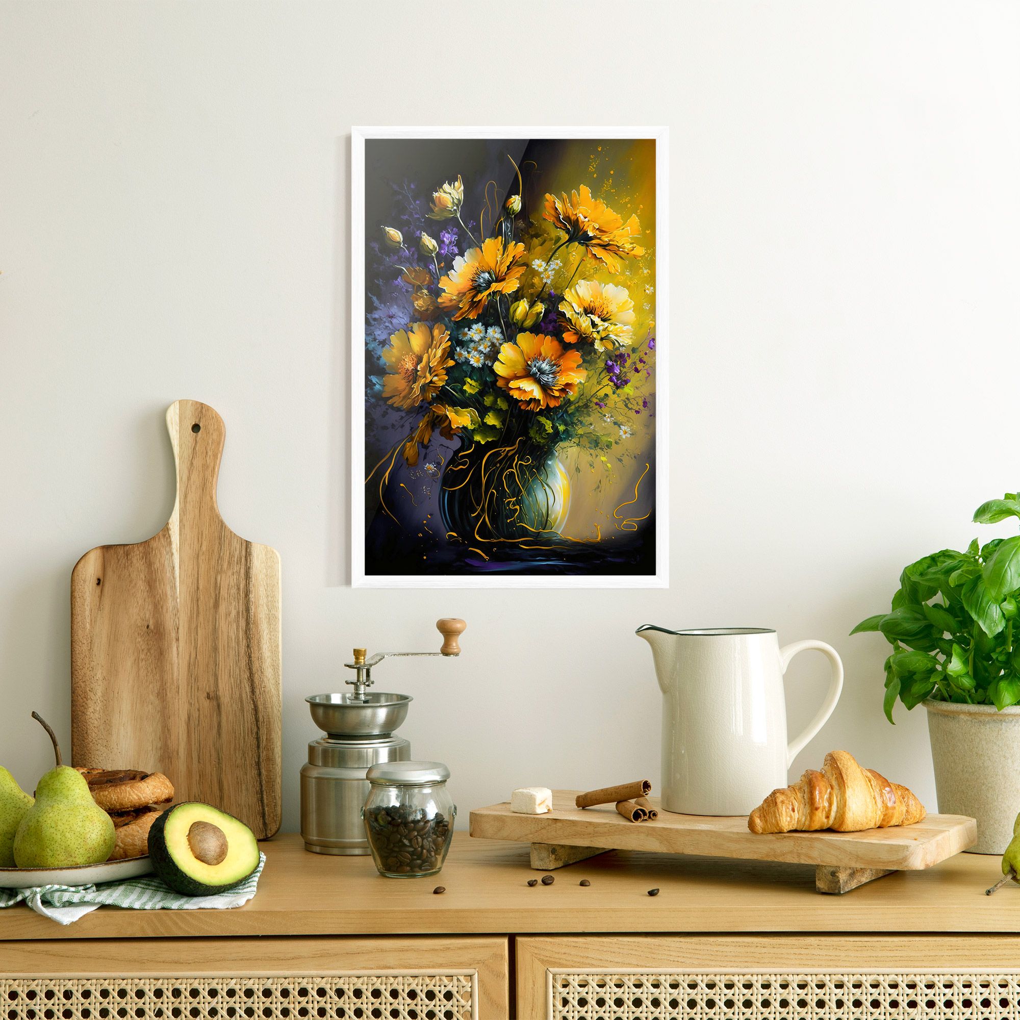 Yellow Flower Art Vase mockup 8