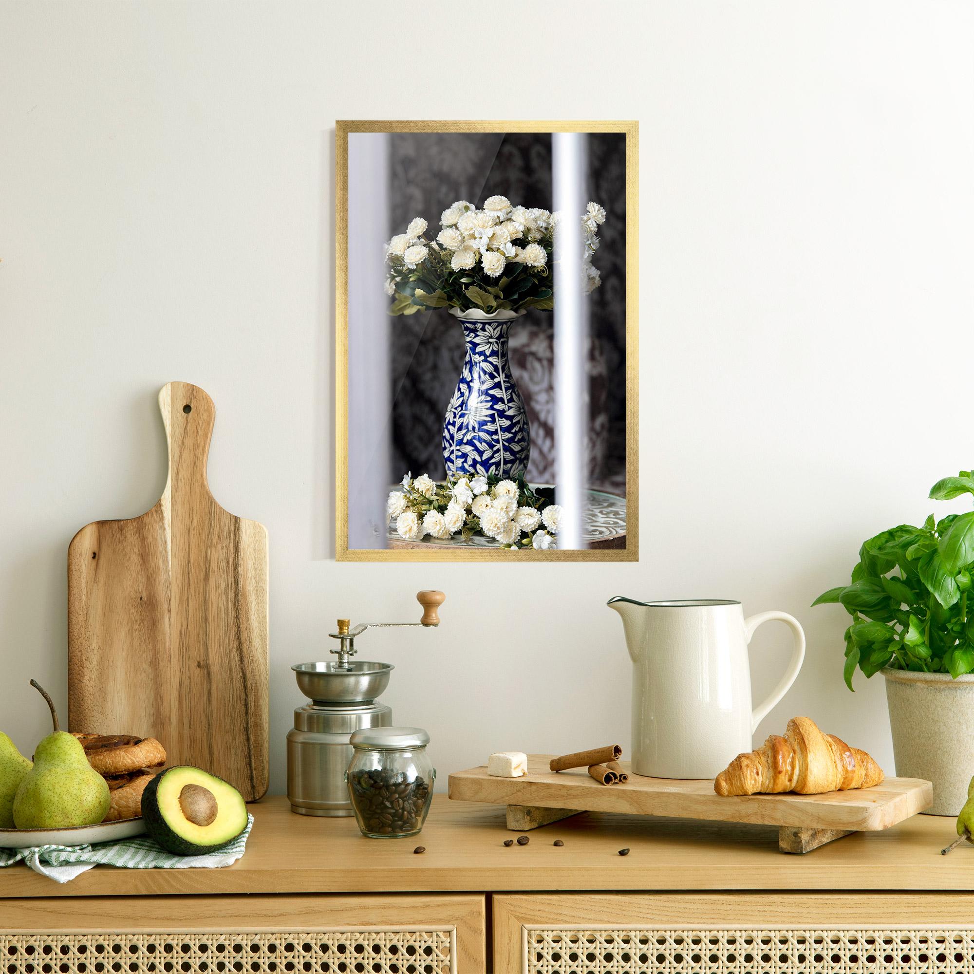 Poster Înrămat Blue Patern Vase mockup 8