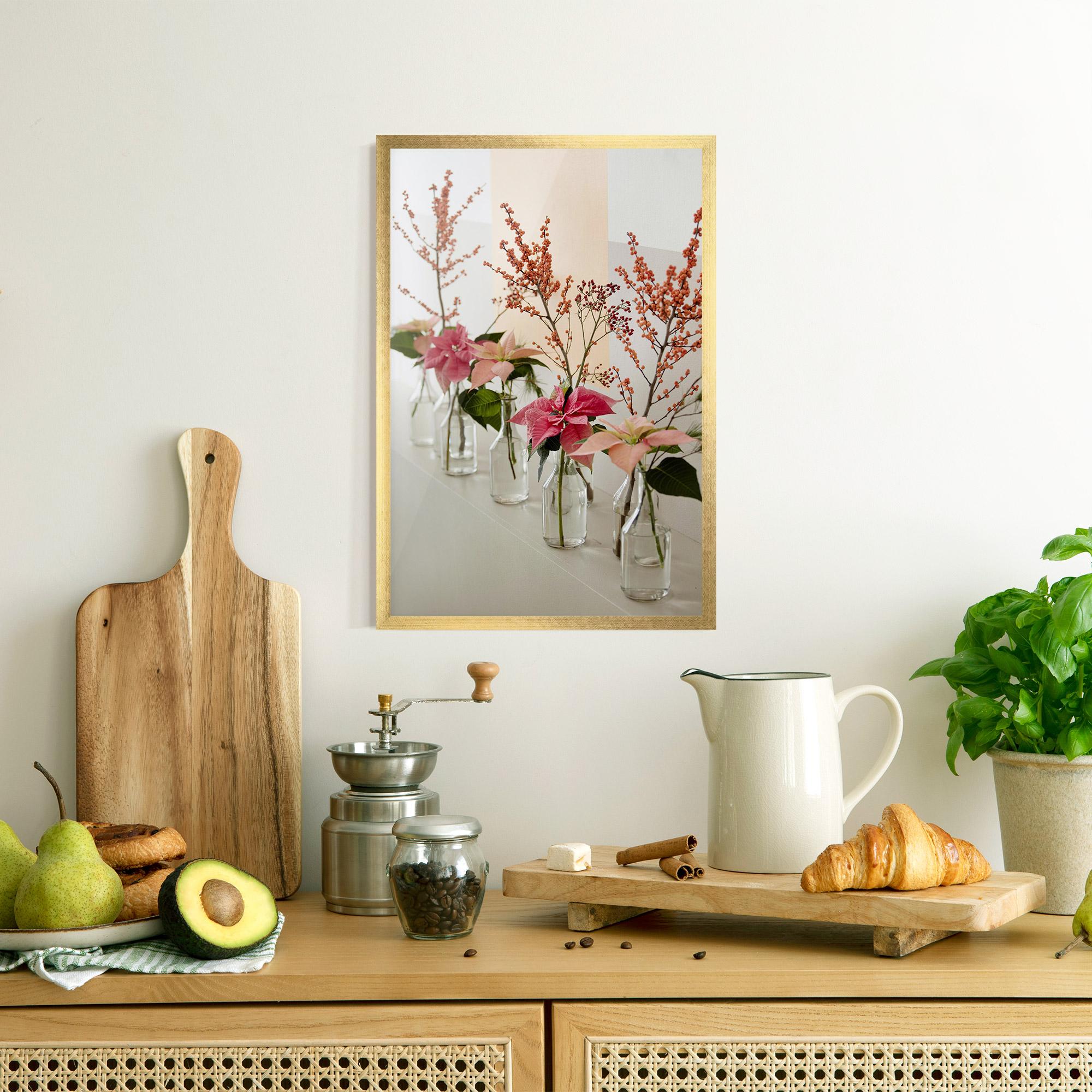 Poster Înrămat Pink Red Flower Vase mockup 8