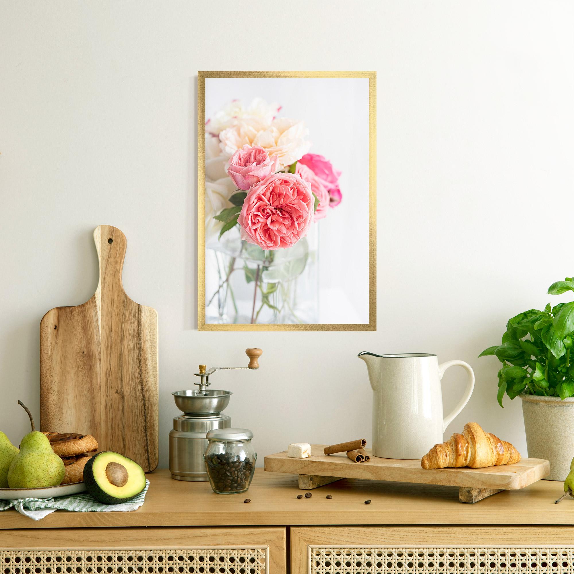 Poster Înrămat Pink Rose Vase mockup 8