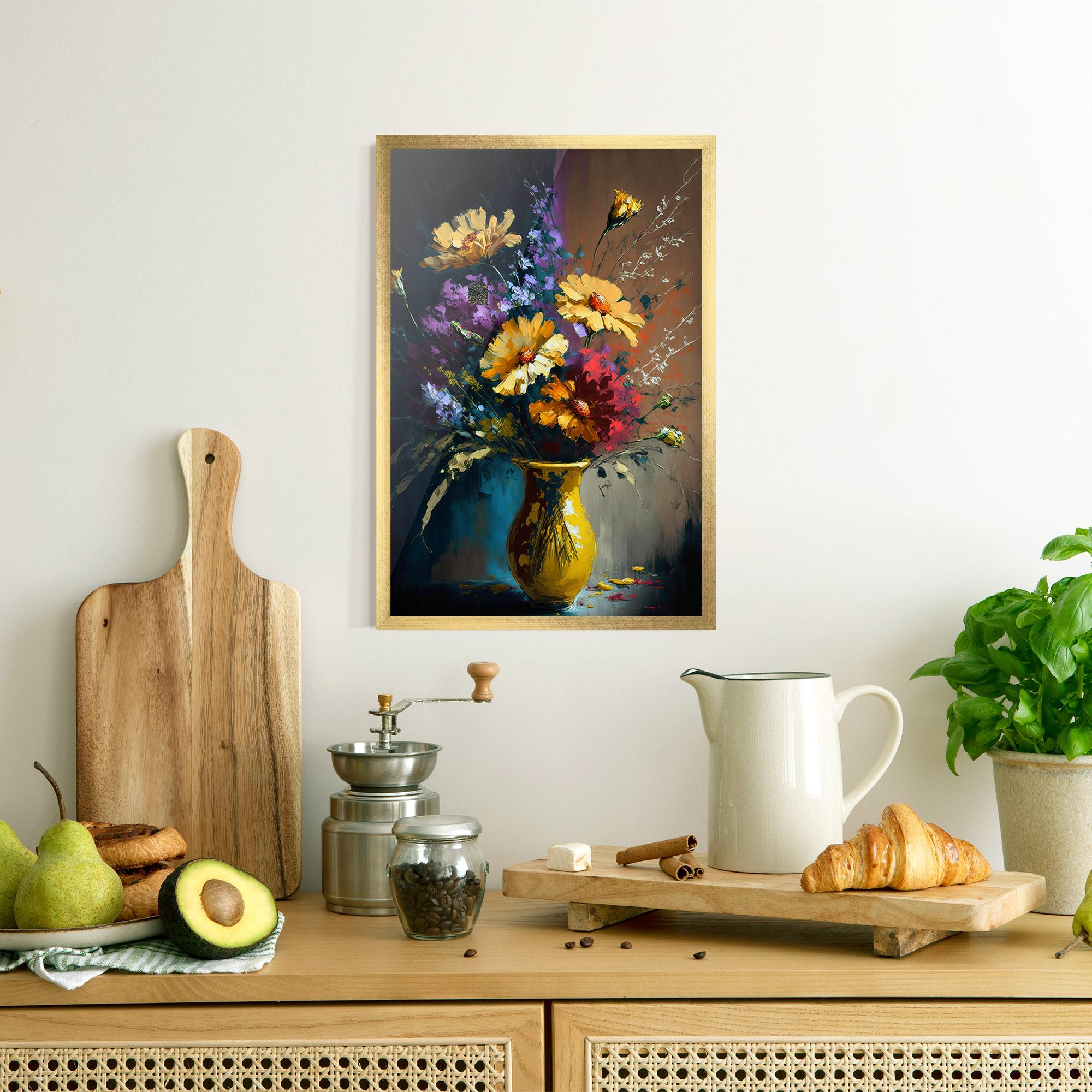 Poster Înrămat Yellow Art Vase mockup 8