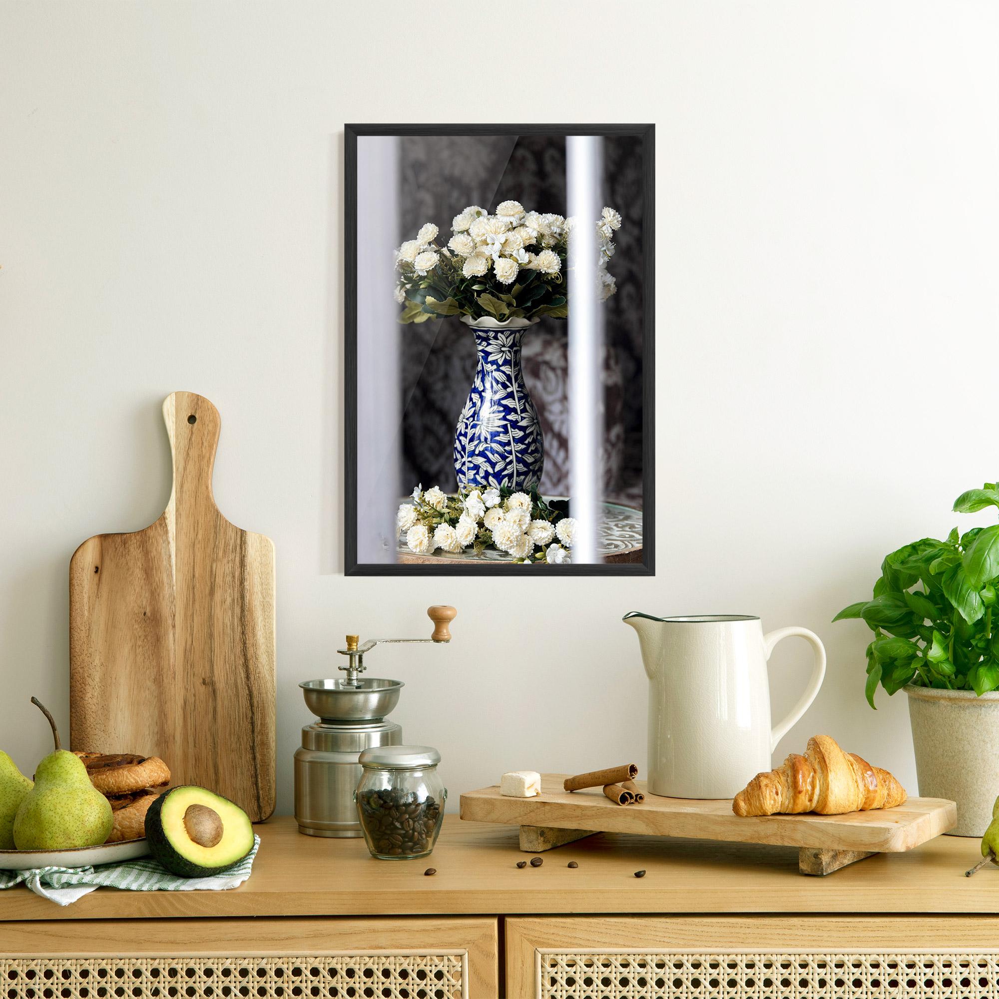 Poster Înrămat Blue Patern Vase mockup 8