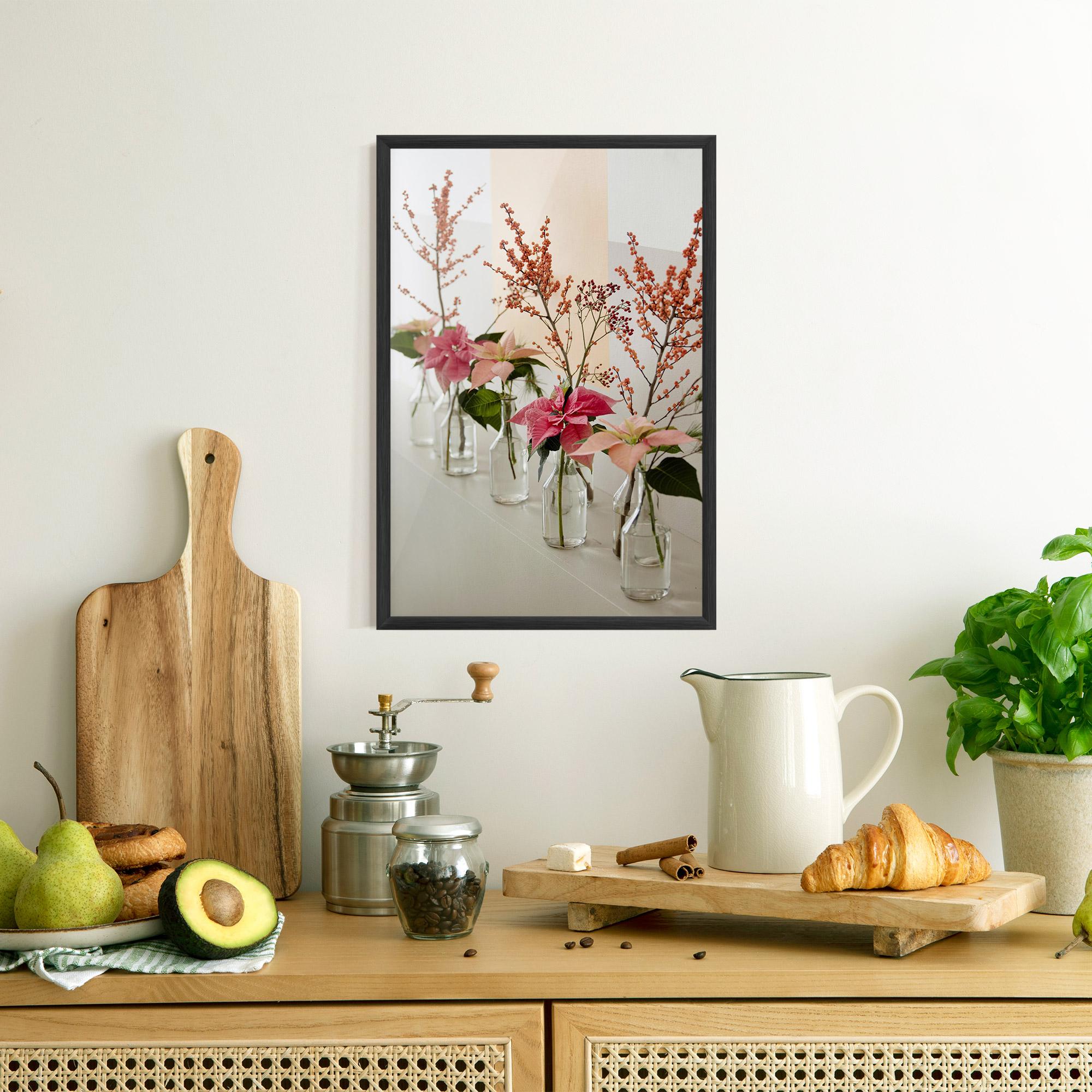 Poster Înrămat Pink Red Flower Vase mockup 8