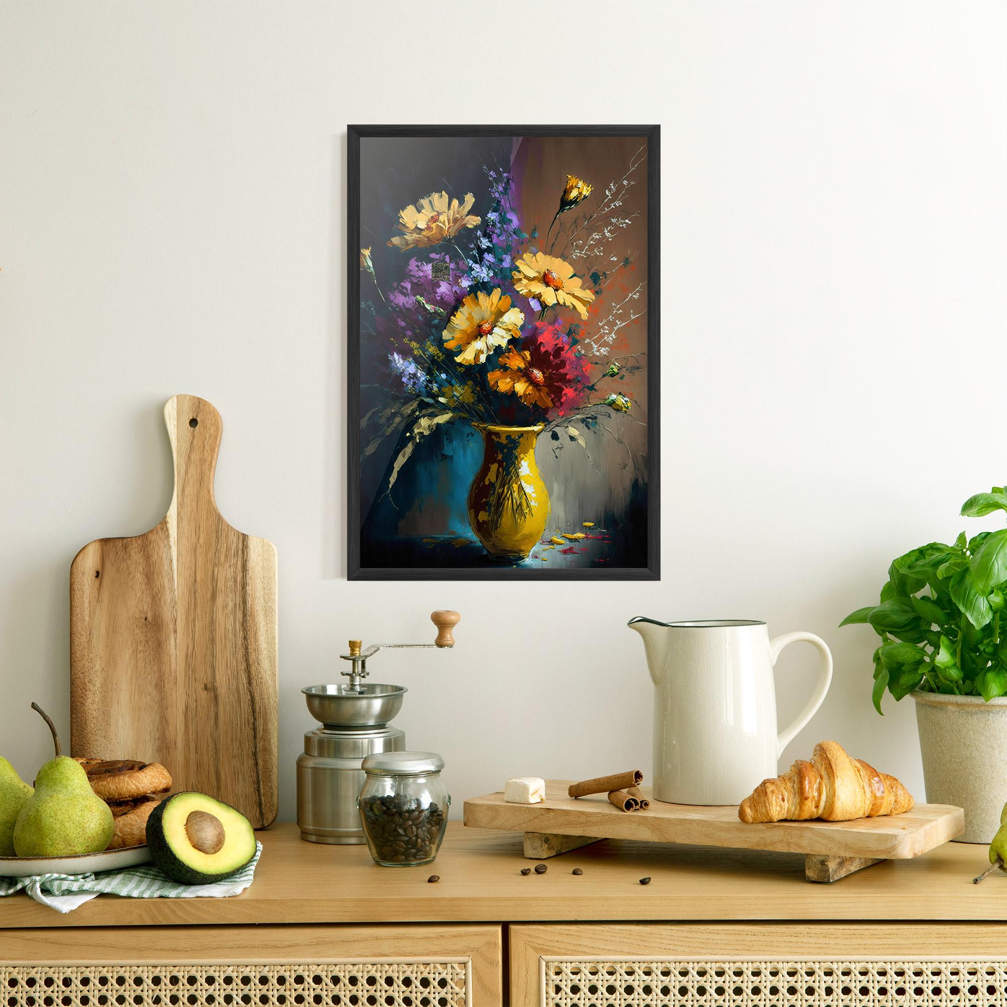 Poster Înrămat Yellow Art Vase mockup 8