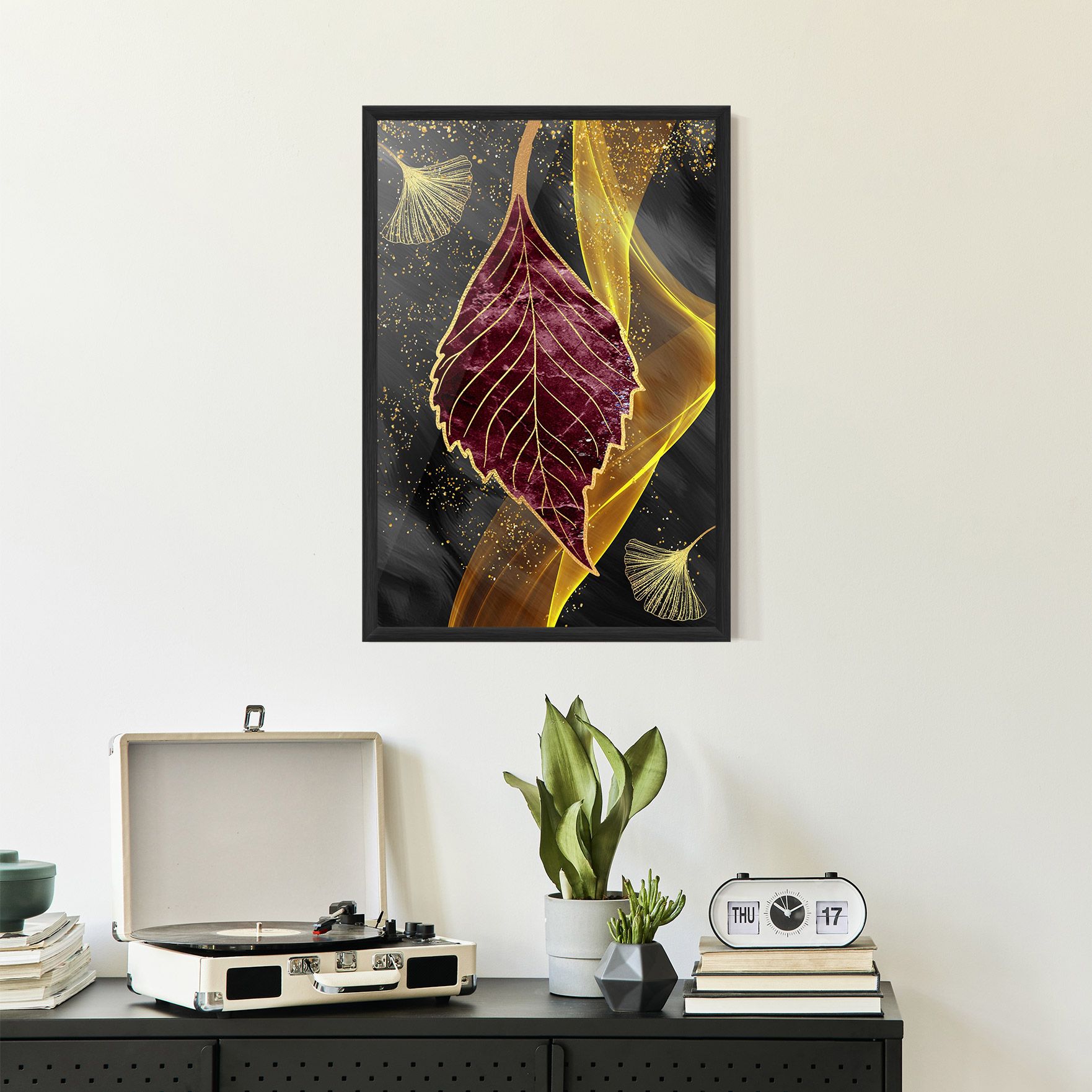 Golden Leaves Red mockup 2