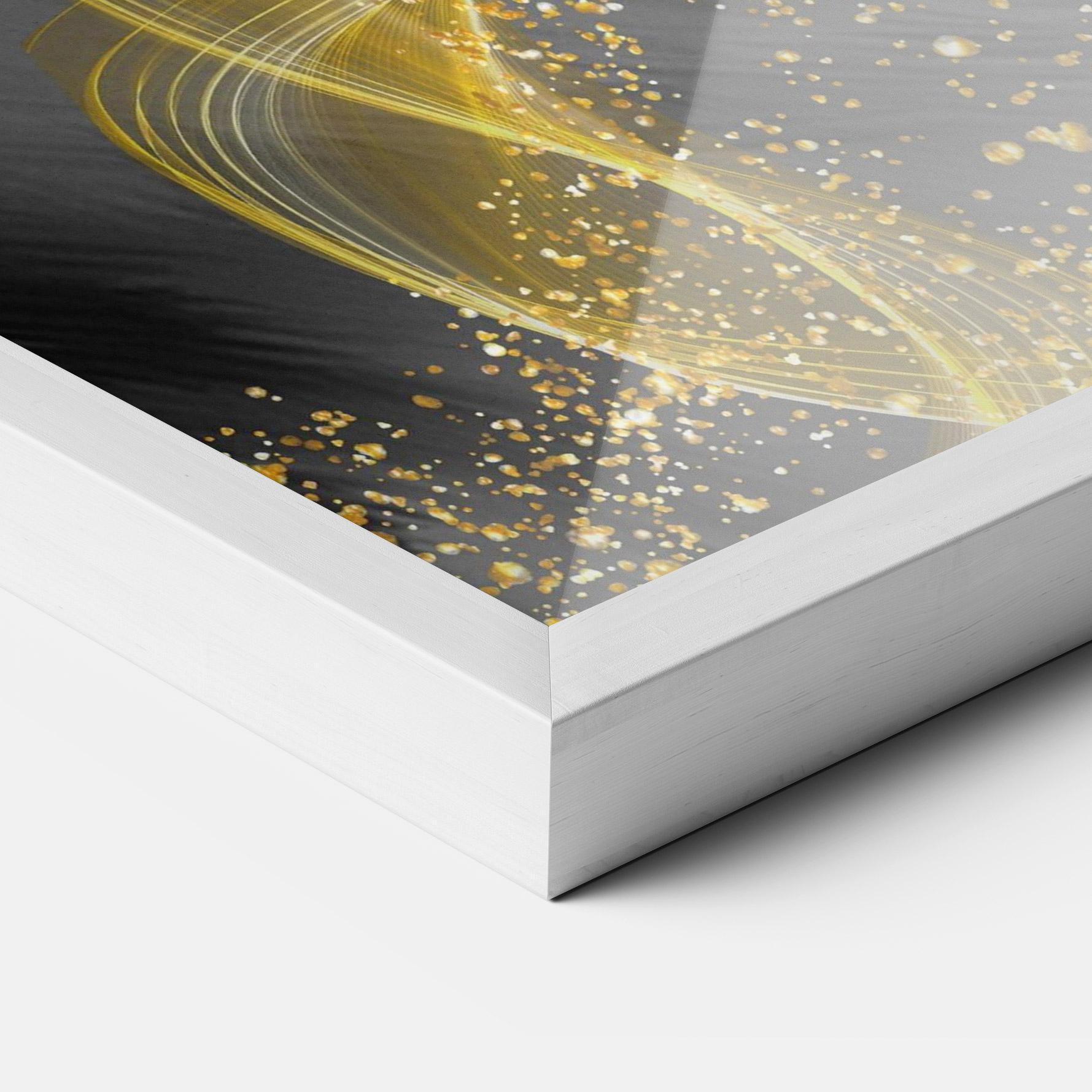 Poster Înrămat Golden Leaves Blue mockup 3