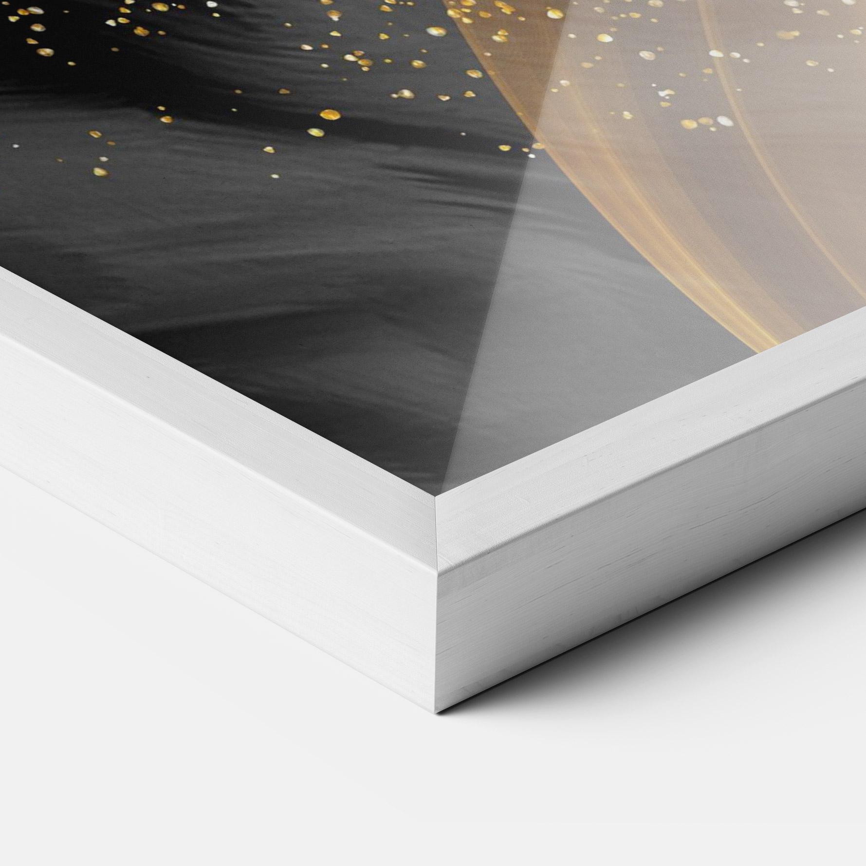 Poster Înrămat Golden Leaves Red mockup 3