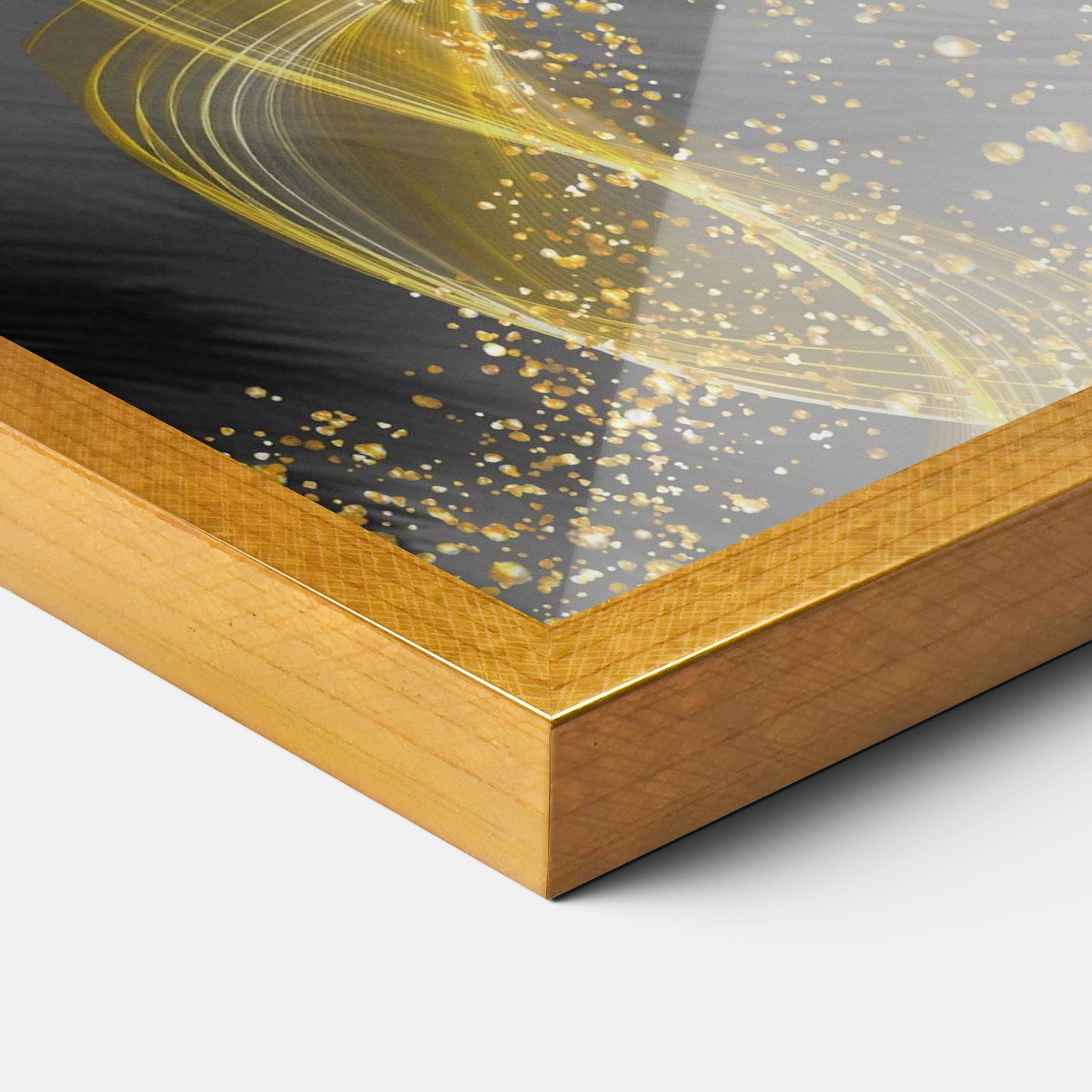 Poster Înrămat Golden Leaves Blue mockup 3