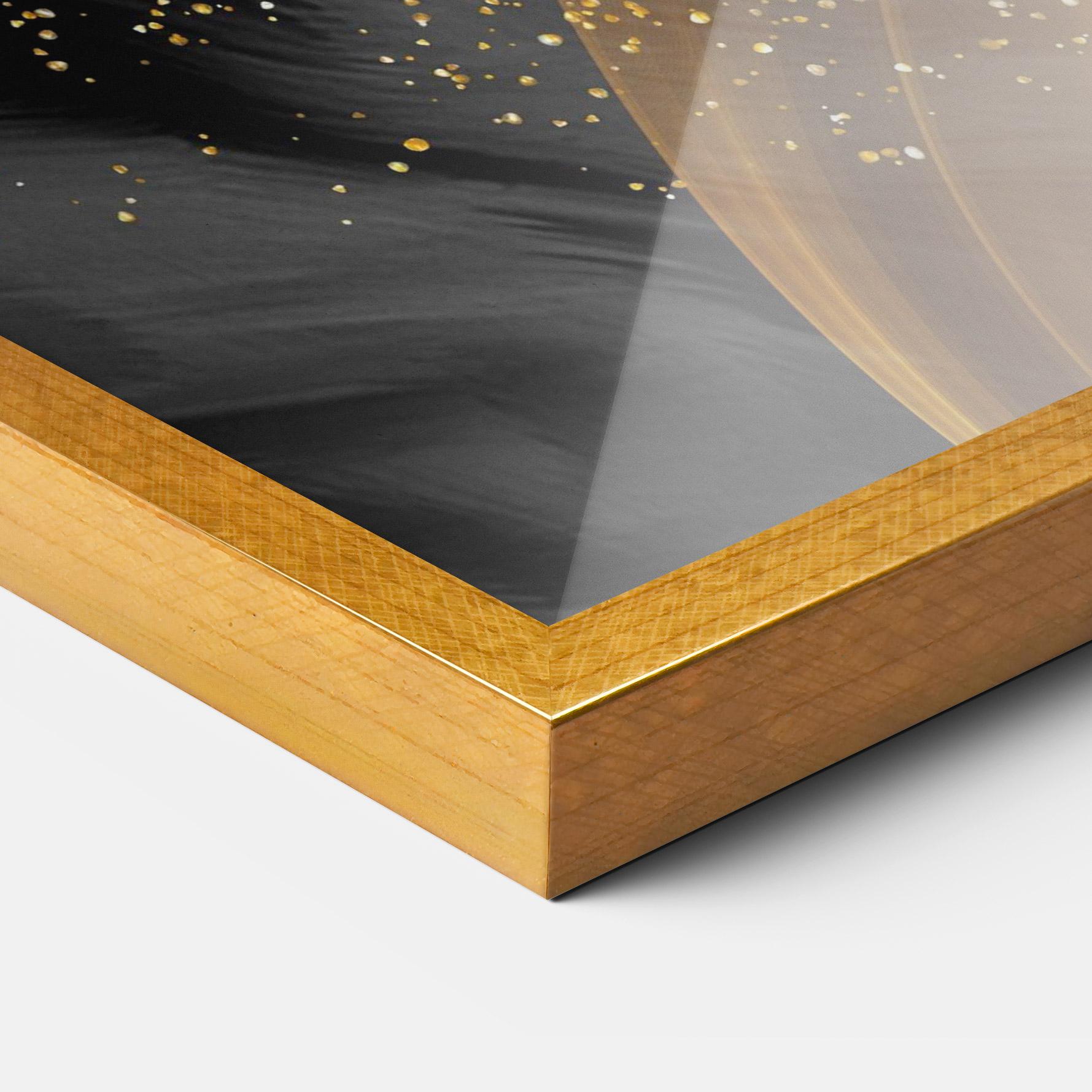 Poster Înrămat Golden Leaves Red mockup 3