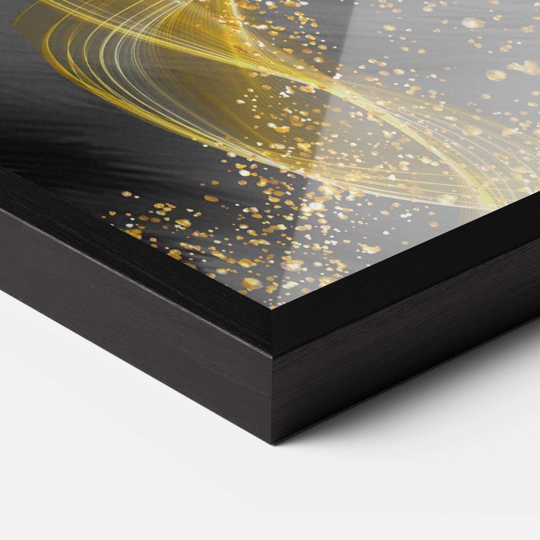 Poster Înrămat Golden Leaves Blue mockup 3