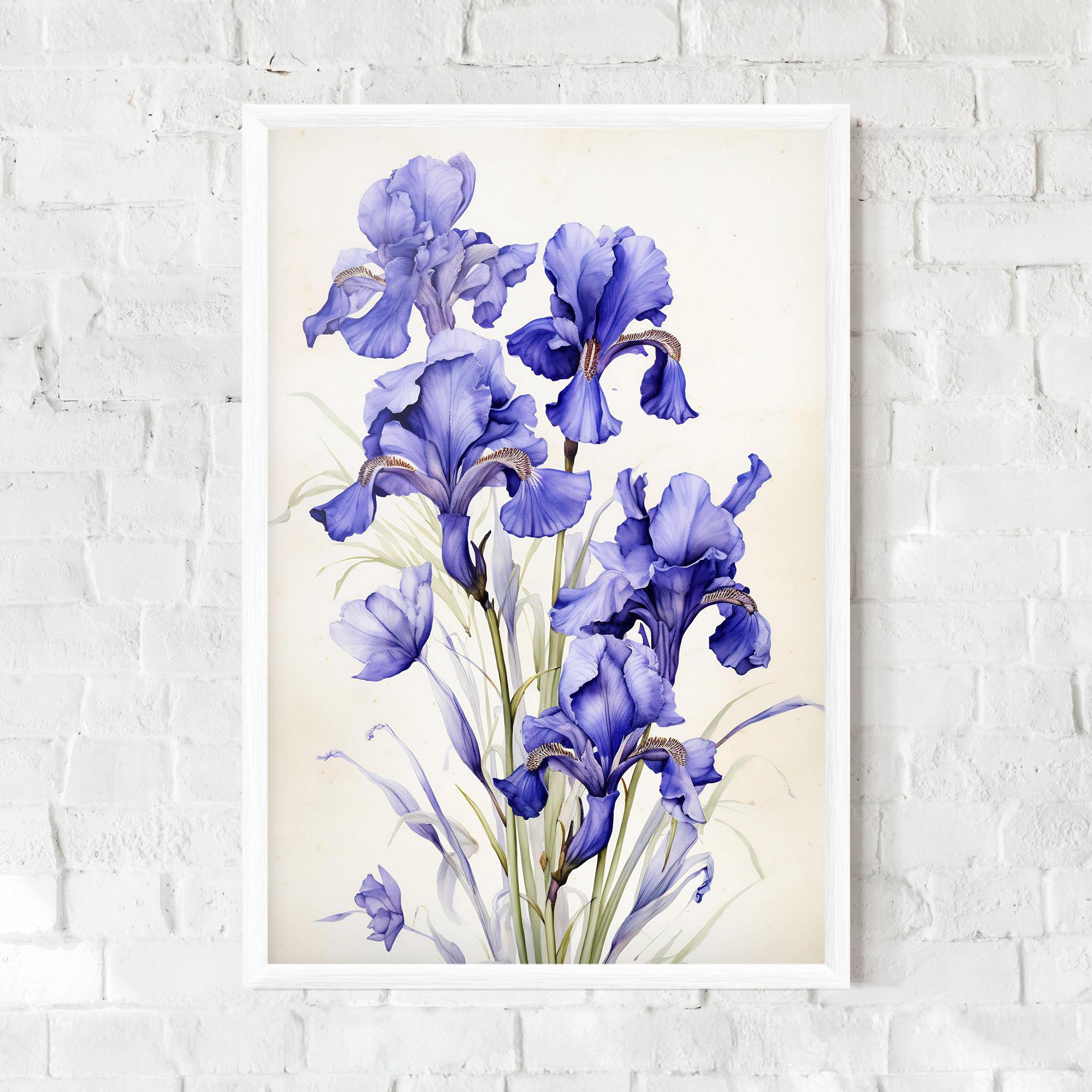 Poster Înrămat Purple Iris On Cream mockup 0