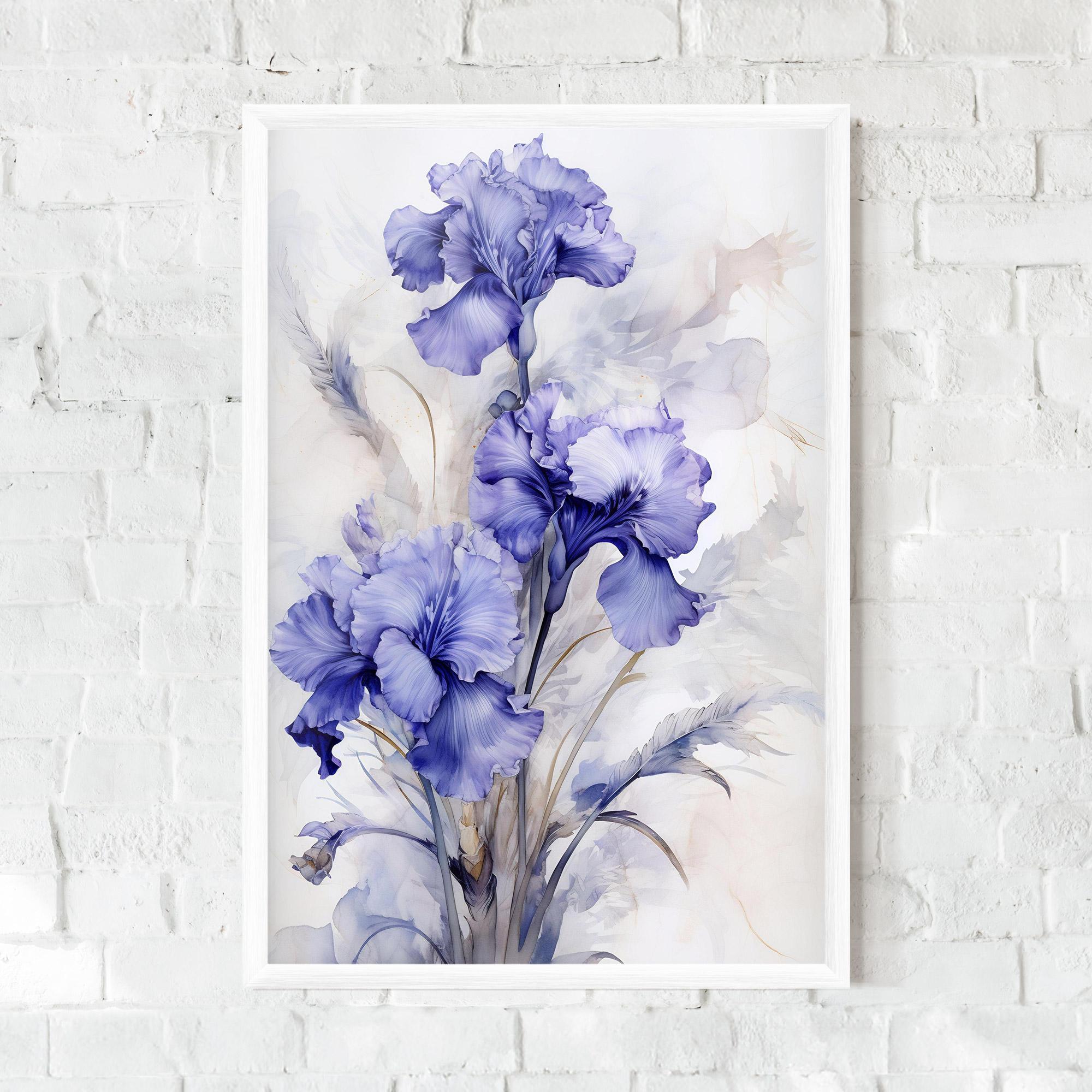Poster Înrămat Purple Iris Painting mockup 0