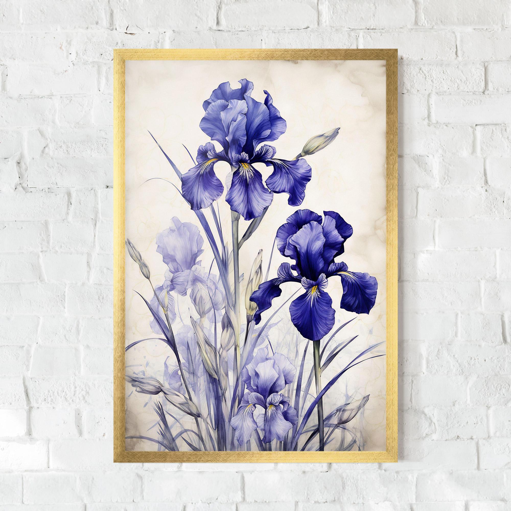 Poster Înrămat Irises Painting mockup 0
