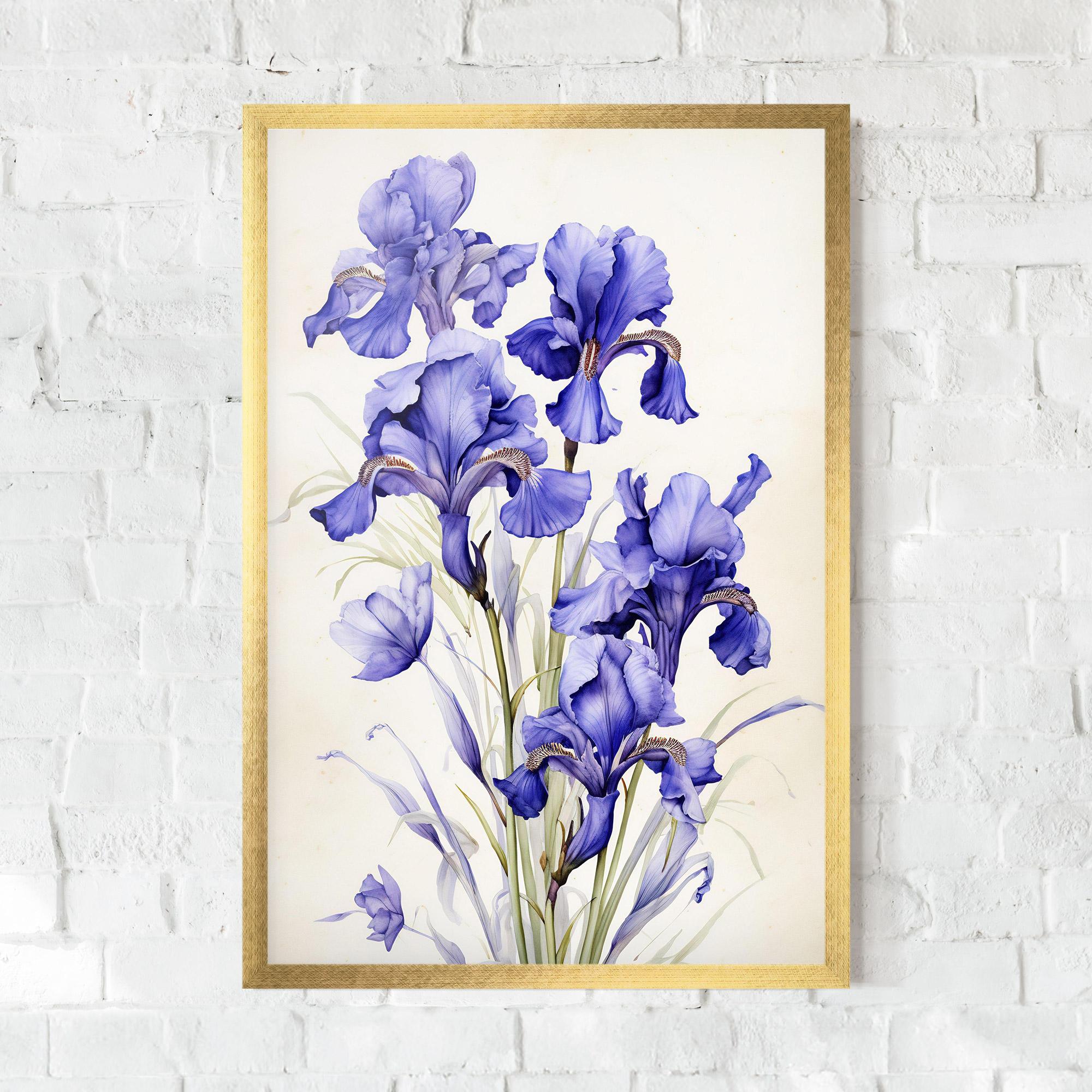 Poster Înrămat Purple Iris On Cream mockup 0