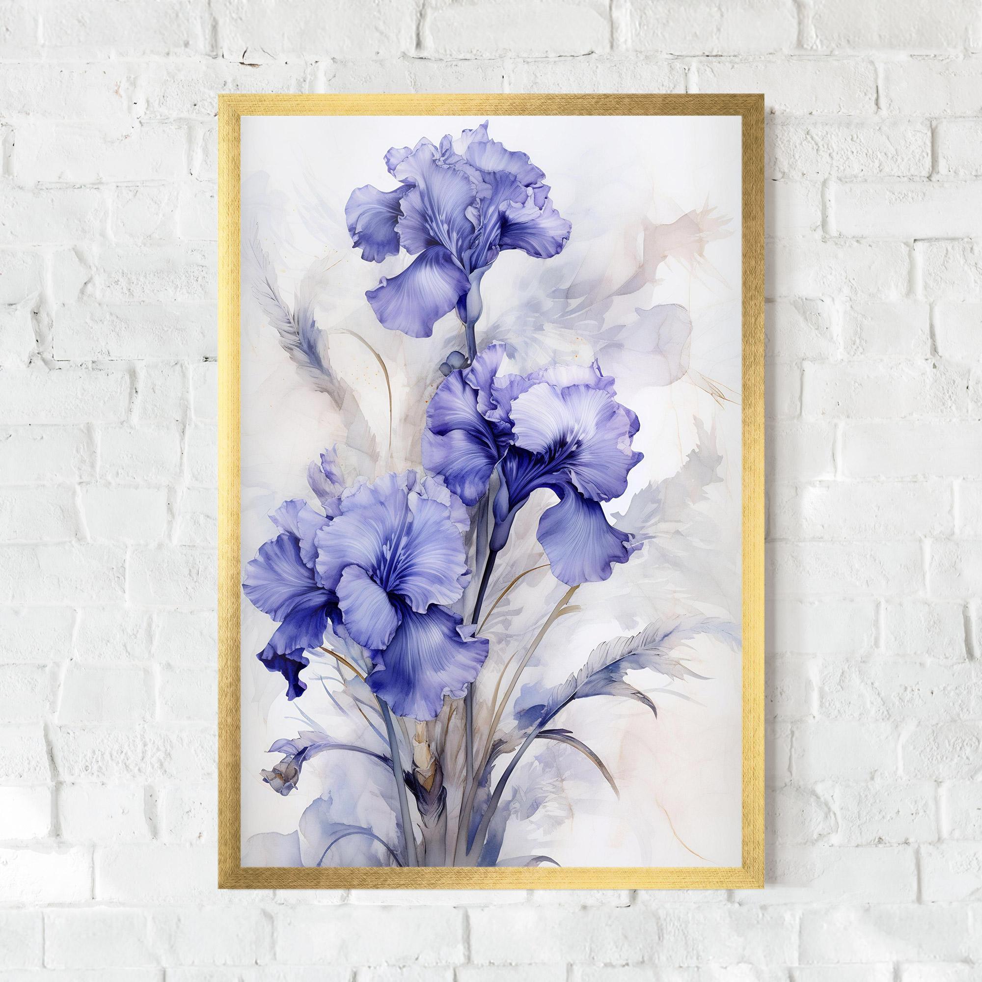 Poster Înrămat Purple Iris Painting mockup 0