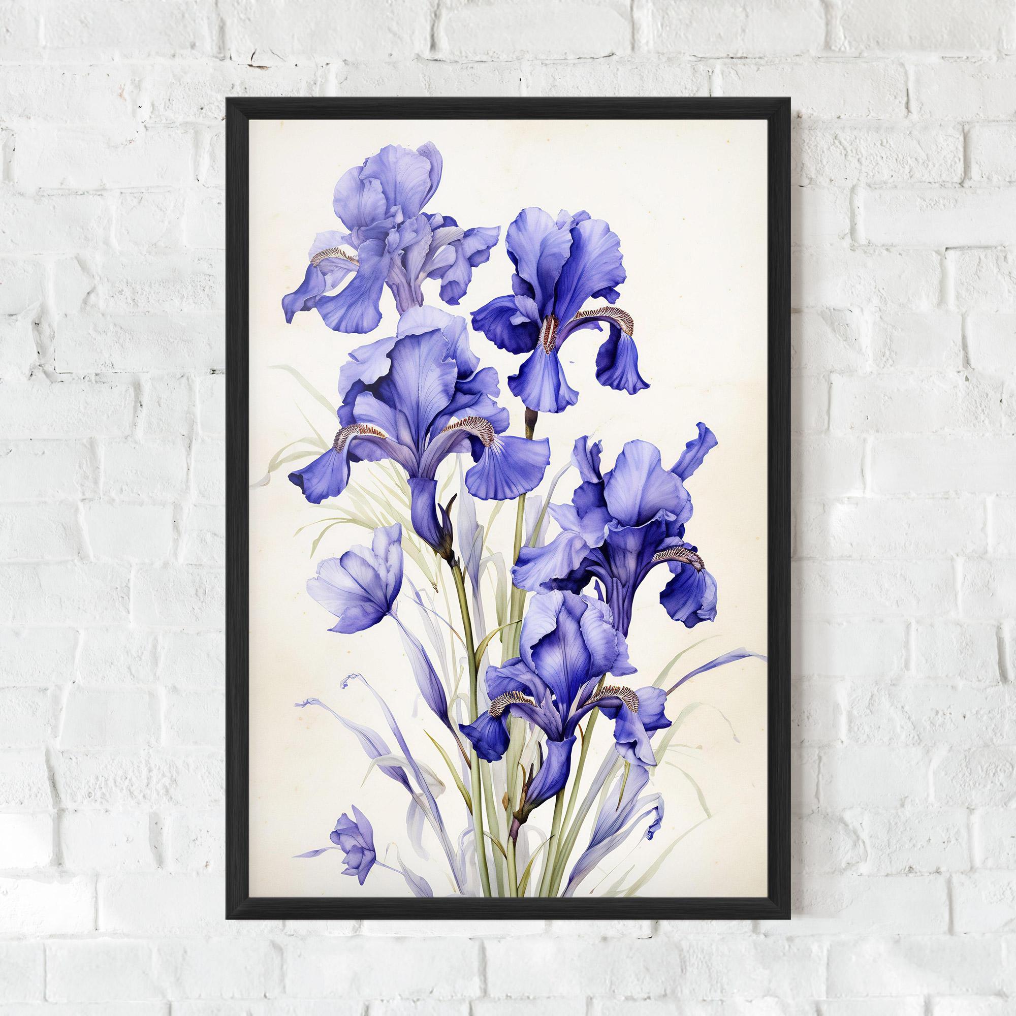 Poster Înrămat Purple Iris On Cream mockup 0