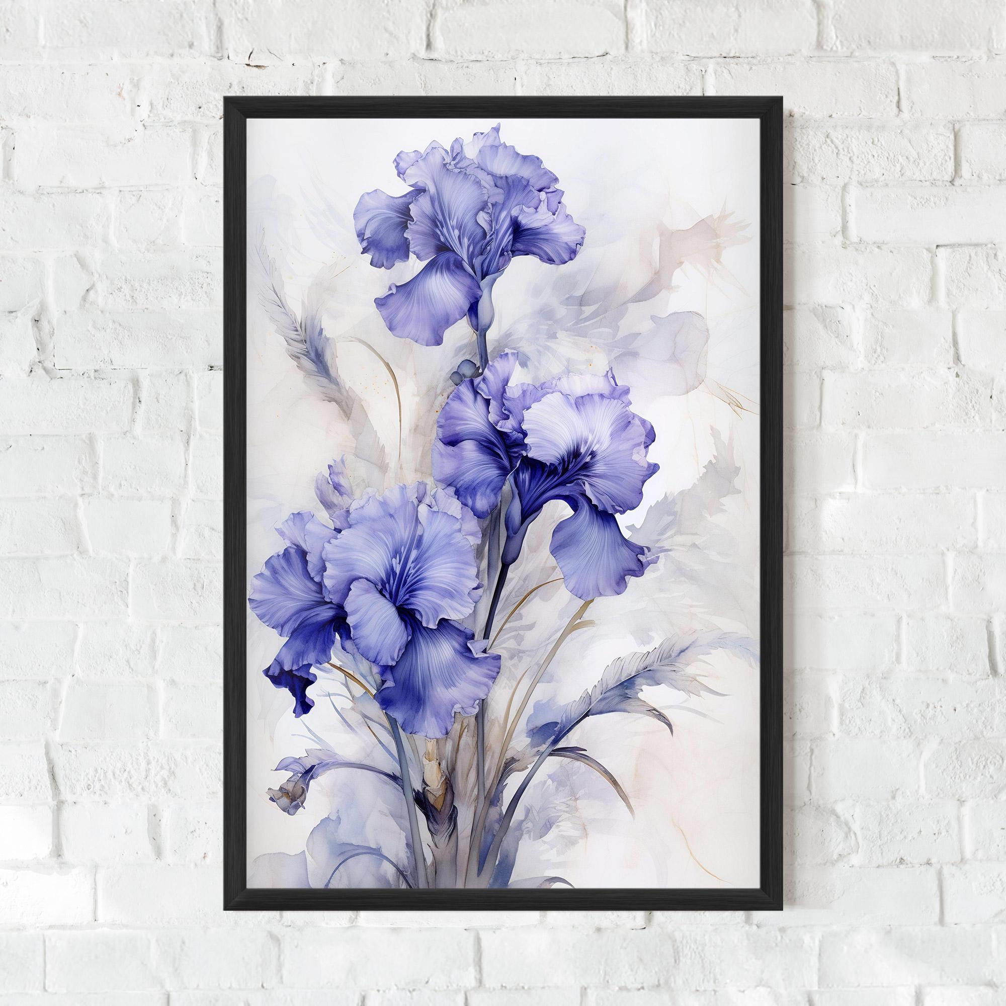 Poster Înrămat Purple Iris Painting mockup 0