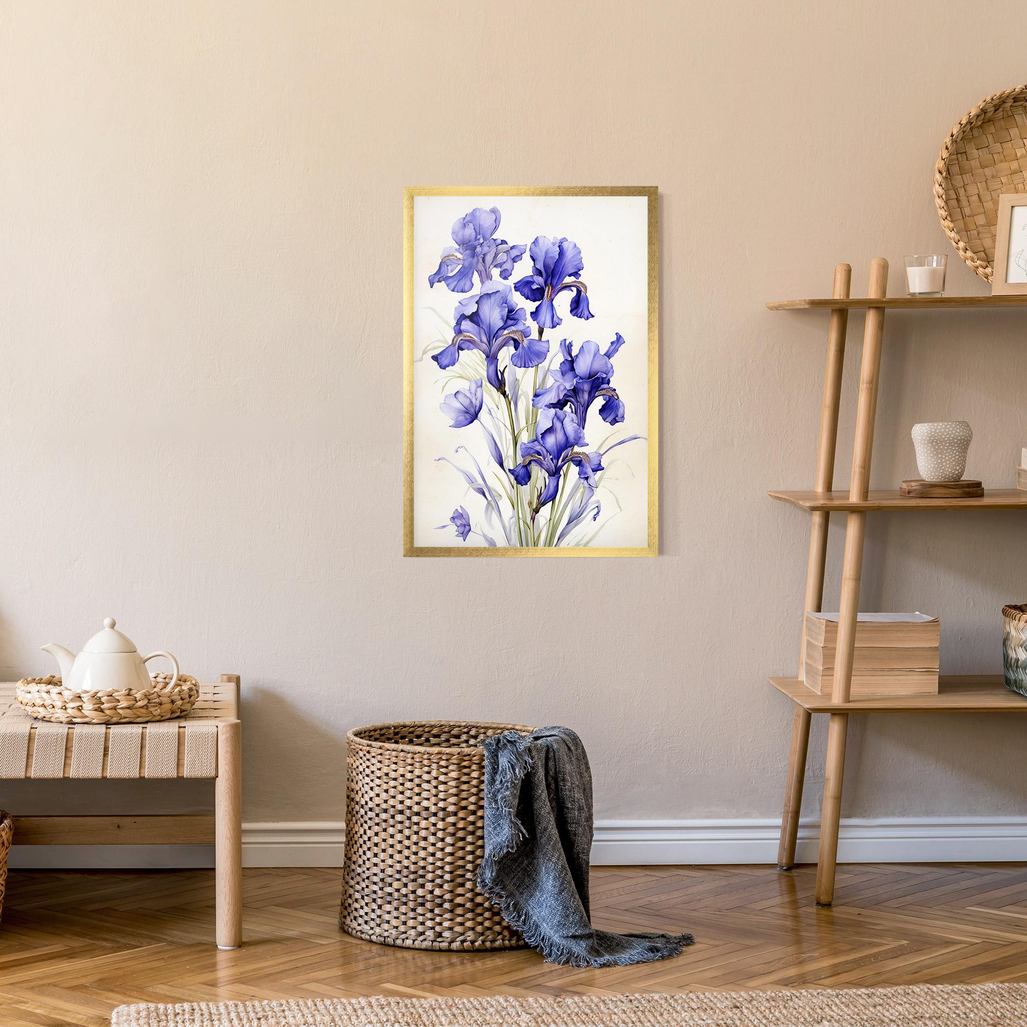 Poster Înrămat Purple Iris On Cream mockup 9