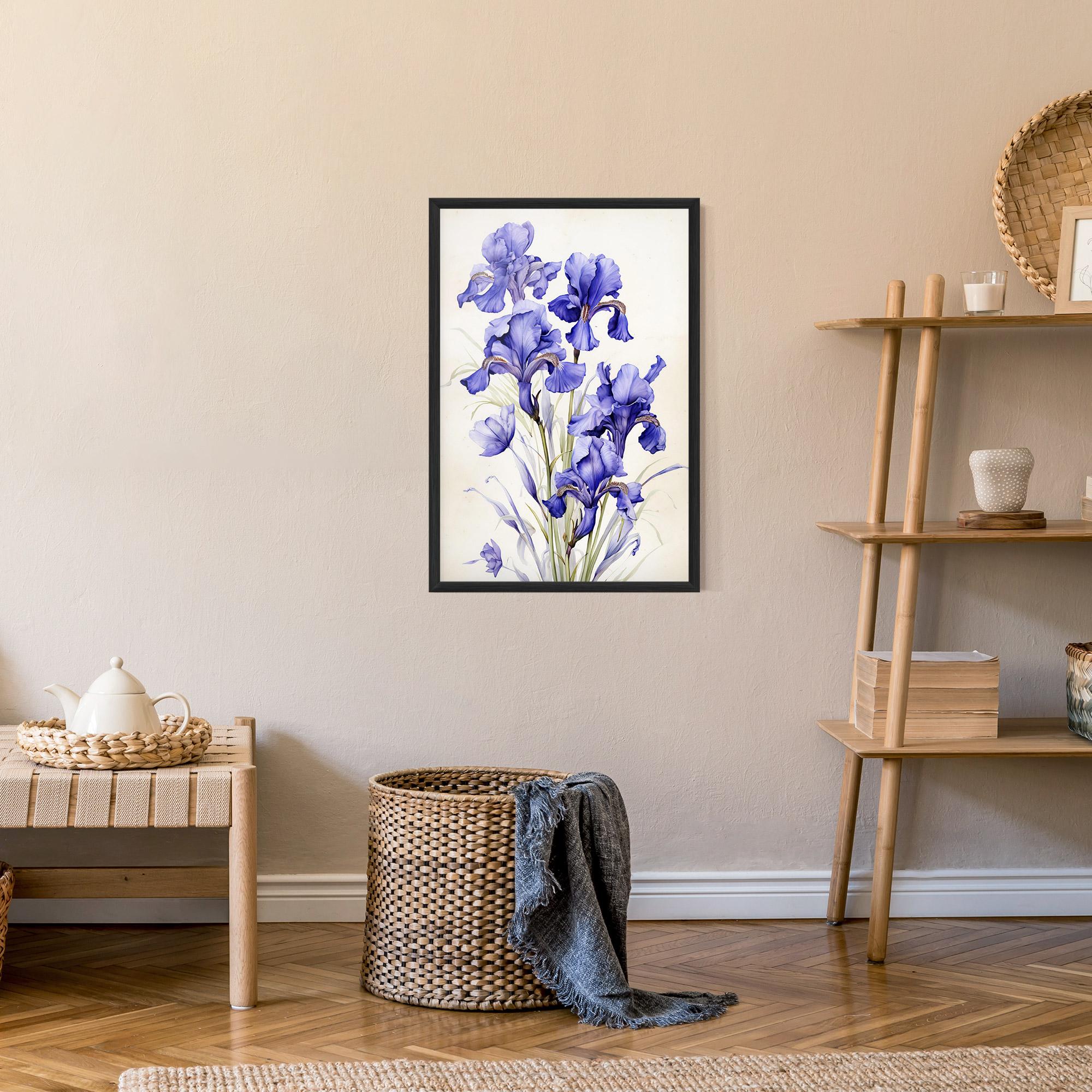 Poster Înrămat Purple Iris On Cream mockup 9
