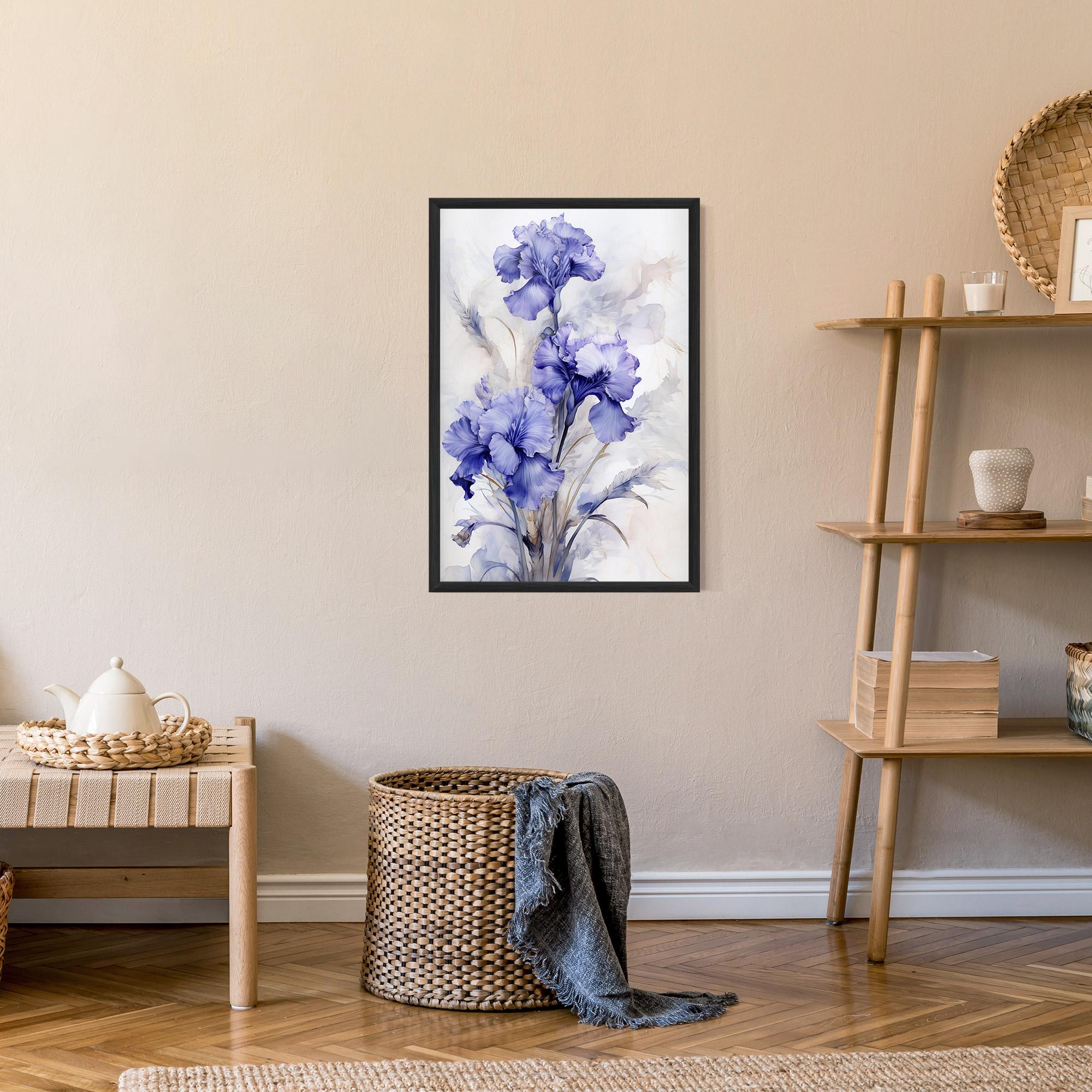 Poster Înrămat Purple Iris Painting mockup 9