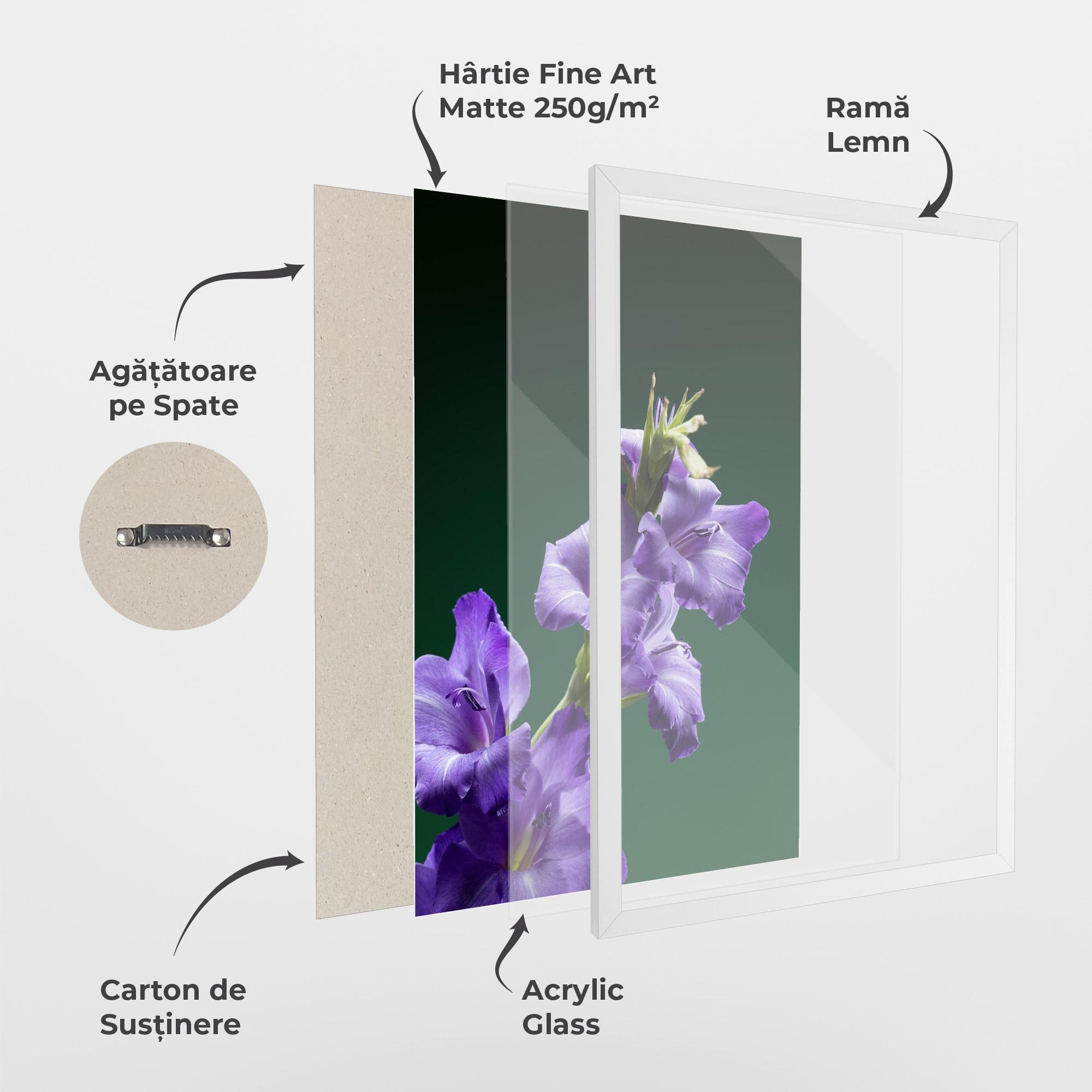 Poster Înrămat Iris On Green mockup 1