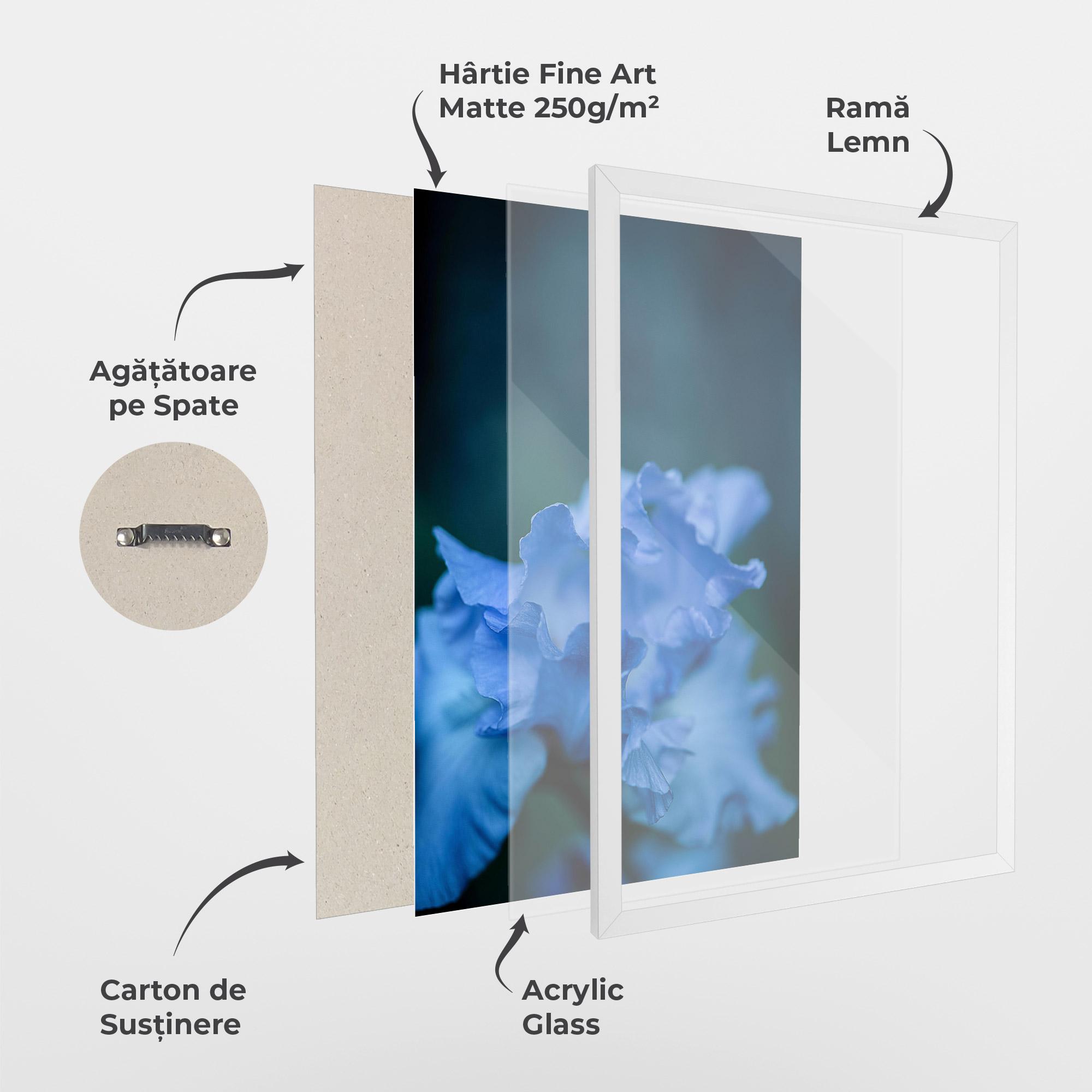 Poster Înrămat Ocean Blue Iris mockup 1