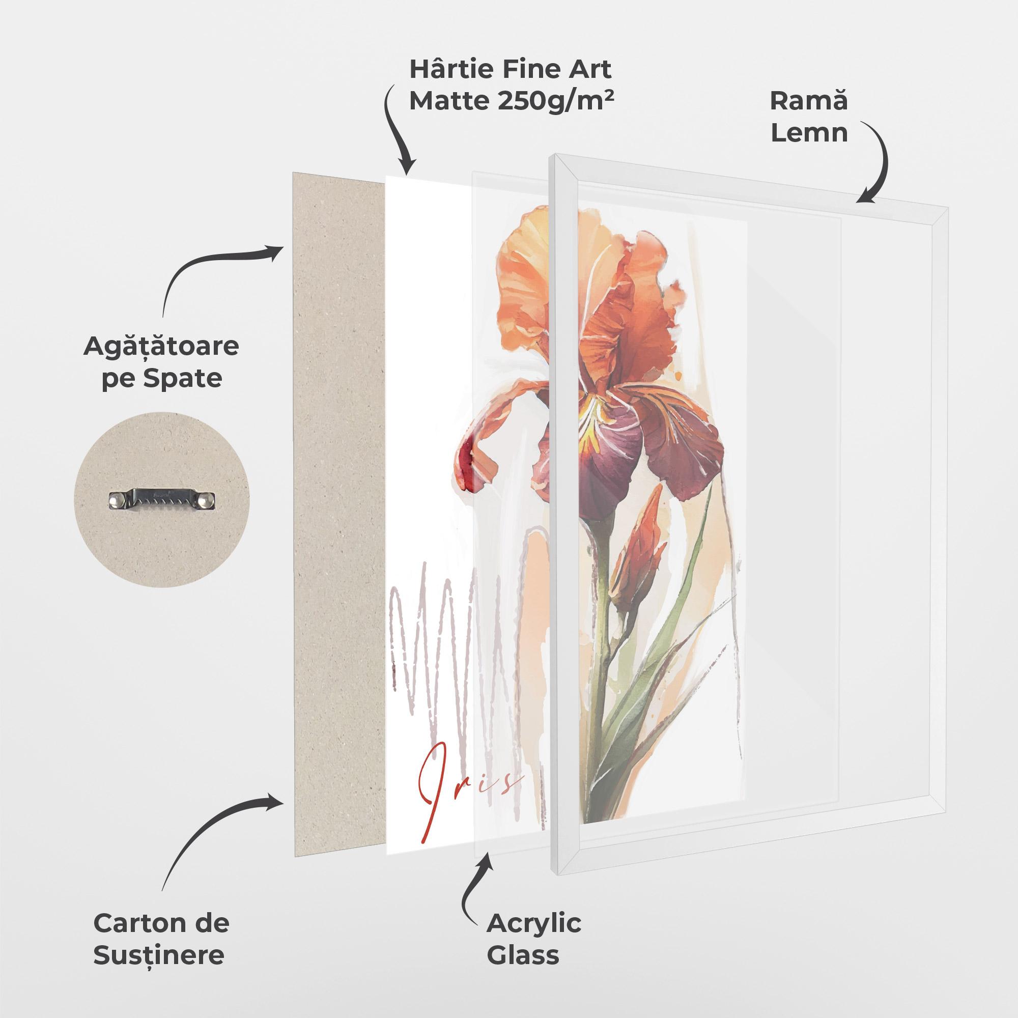 Poster Înrămat Orange Iris mockup 1