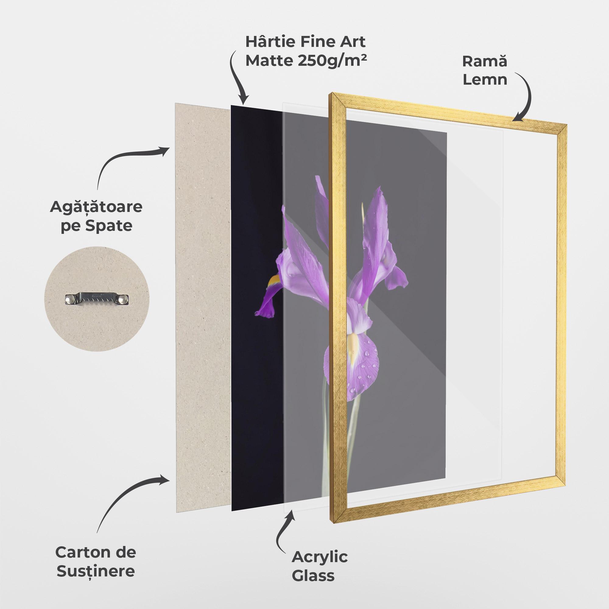 Poster Înrămat Fresh Purple Iris mockup 1