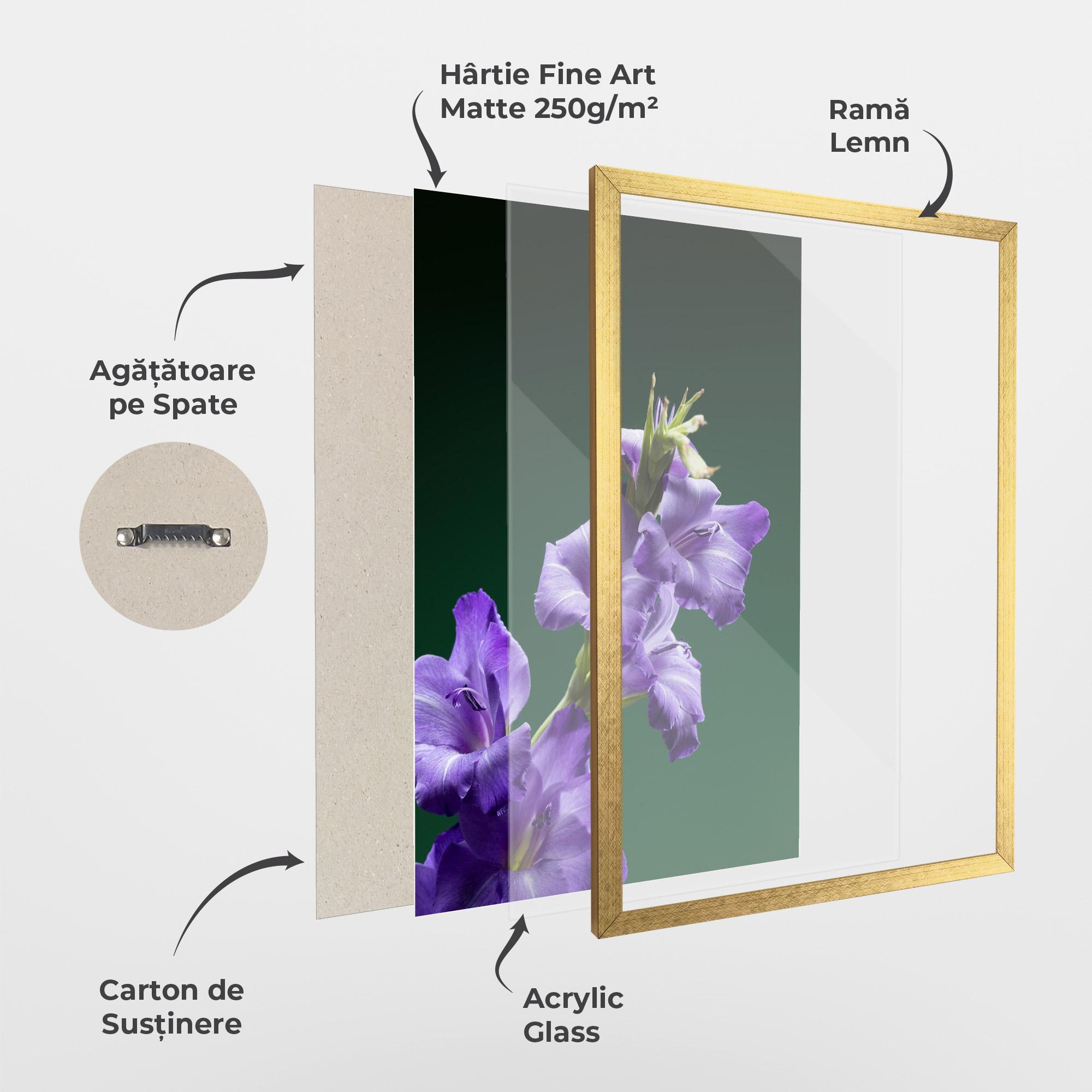 Poster Înrămat Iris On Green mockup 1