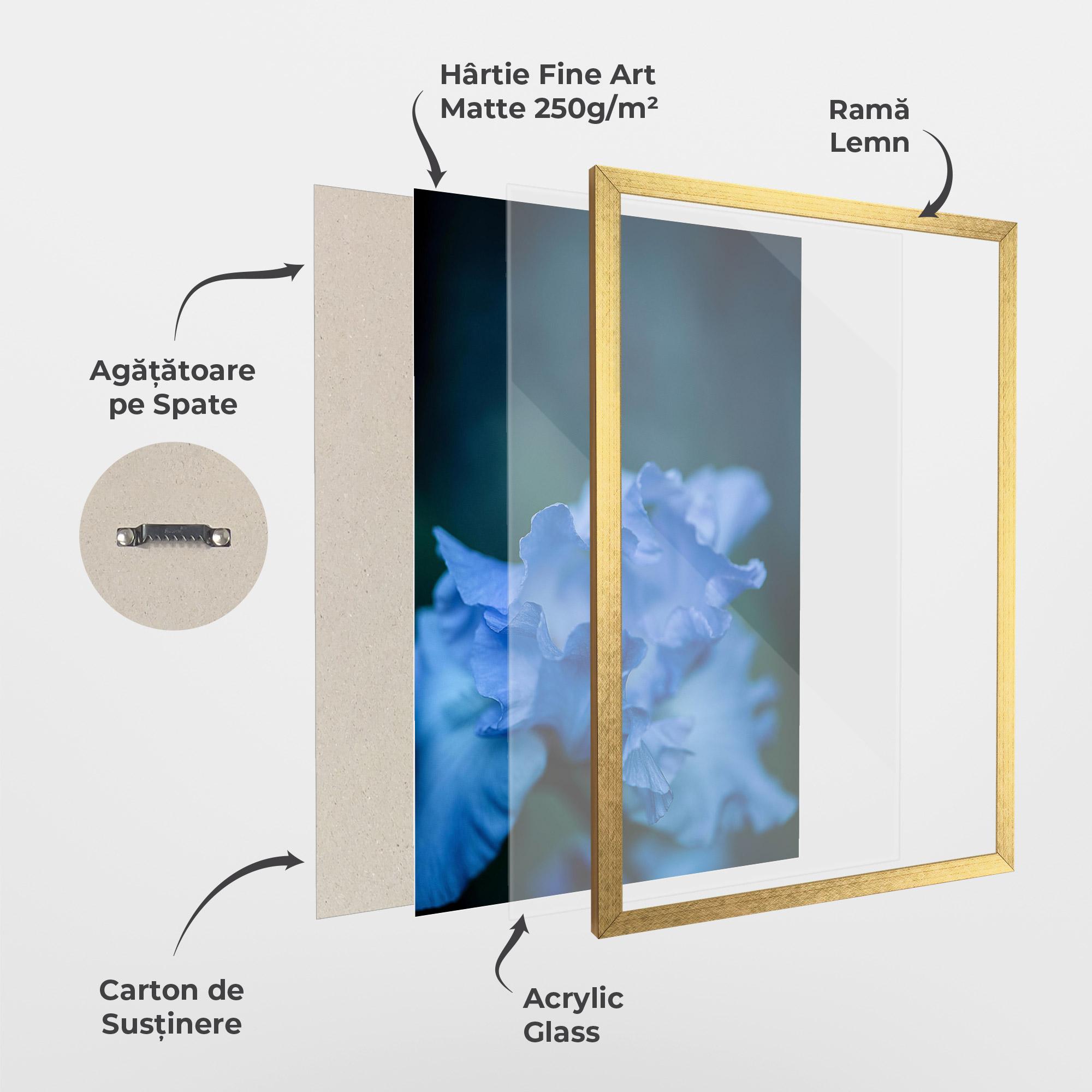 Poster Înrămat Ocean Blue Iris mockup 1