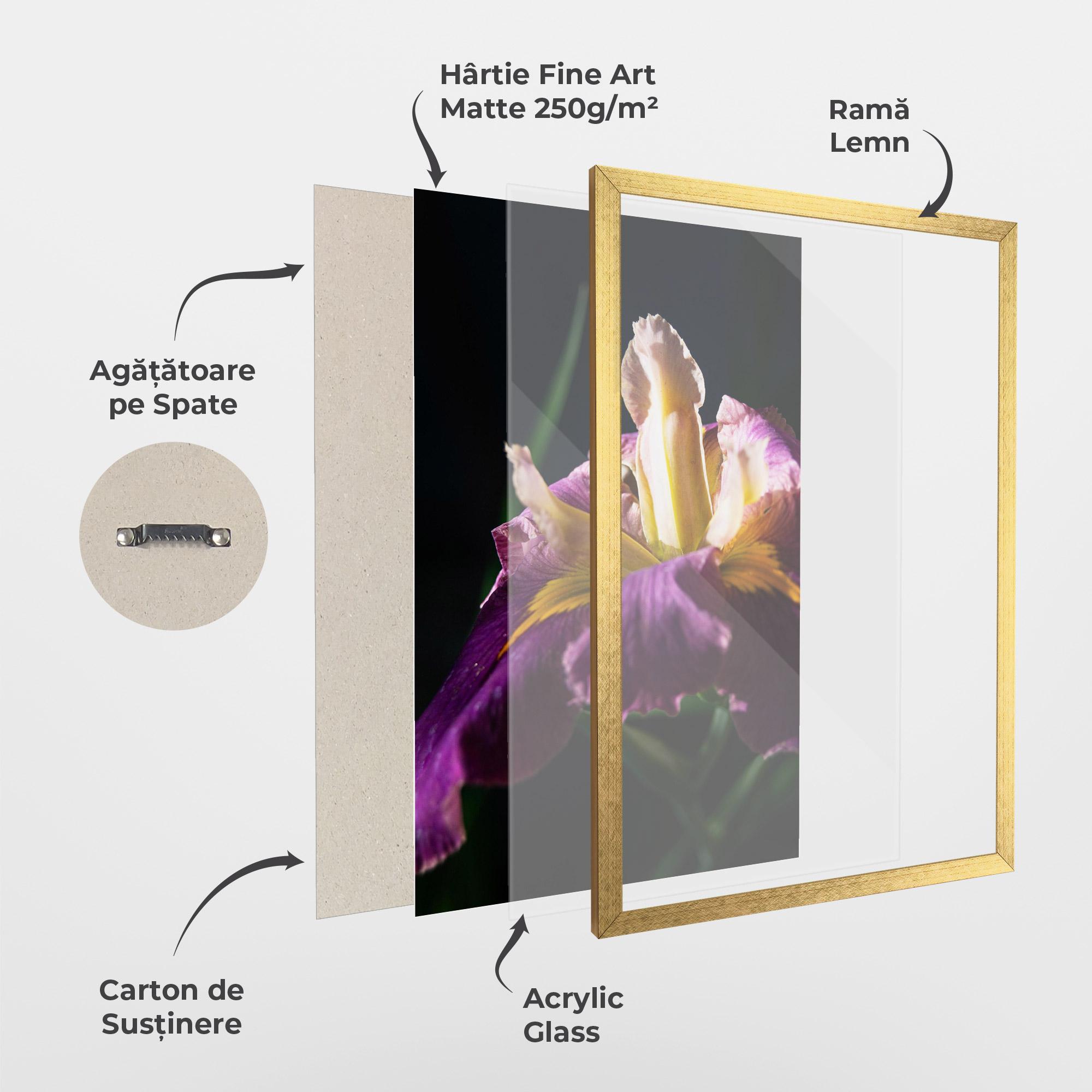 Poster Înrămat Pastel Yellow Iris mockup 1