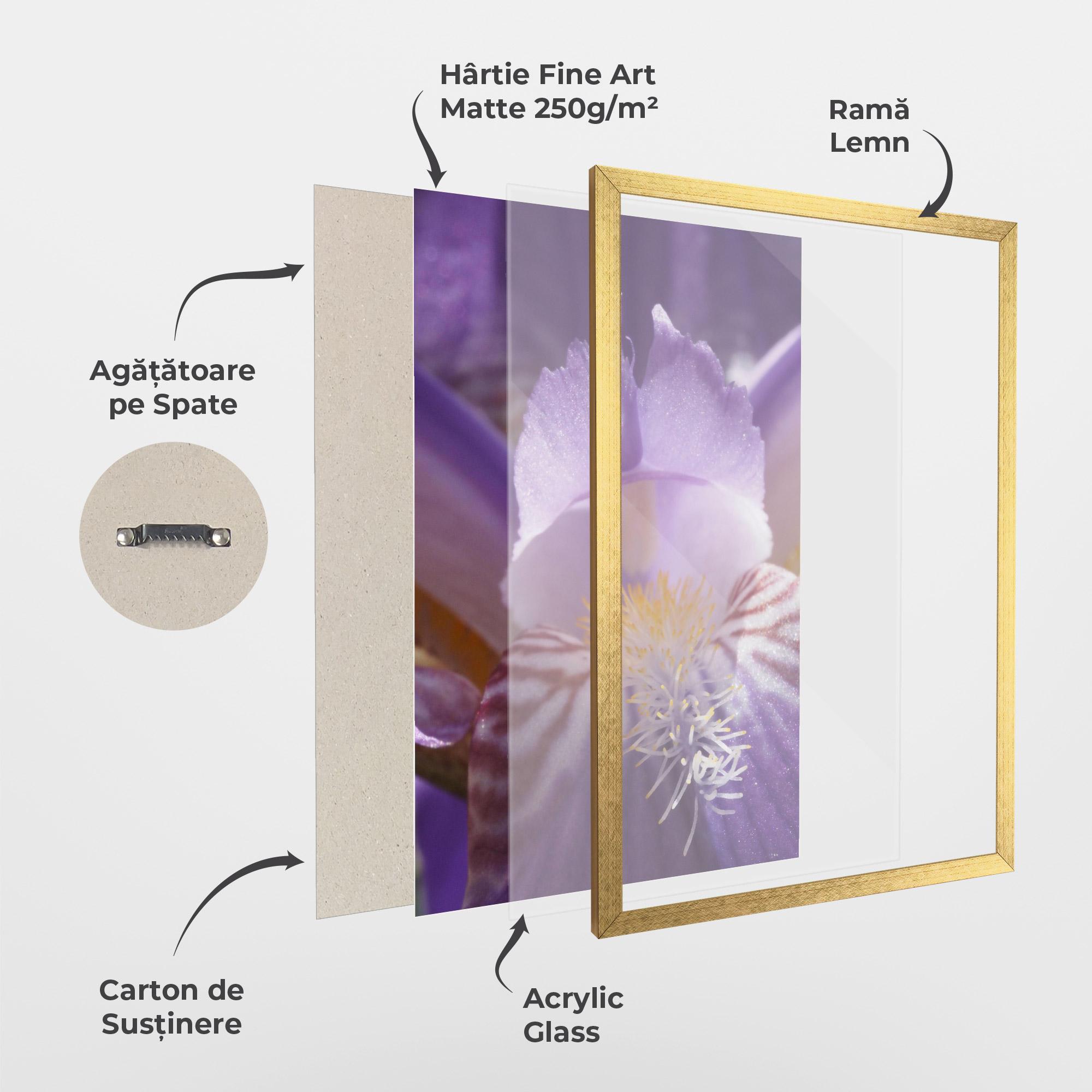 Poster Înrămat Purple Iris Close Up mockup 1