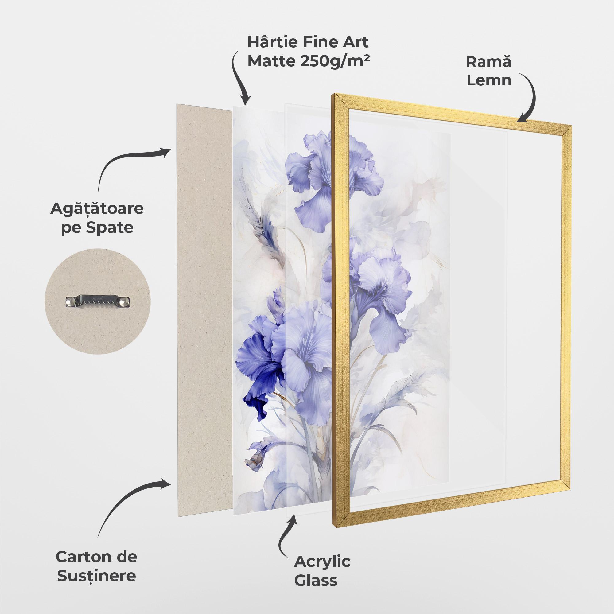 Poster Înrămat Purple Iris Painting mockup 1