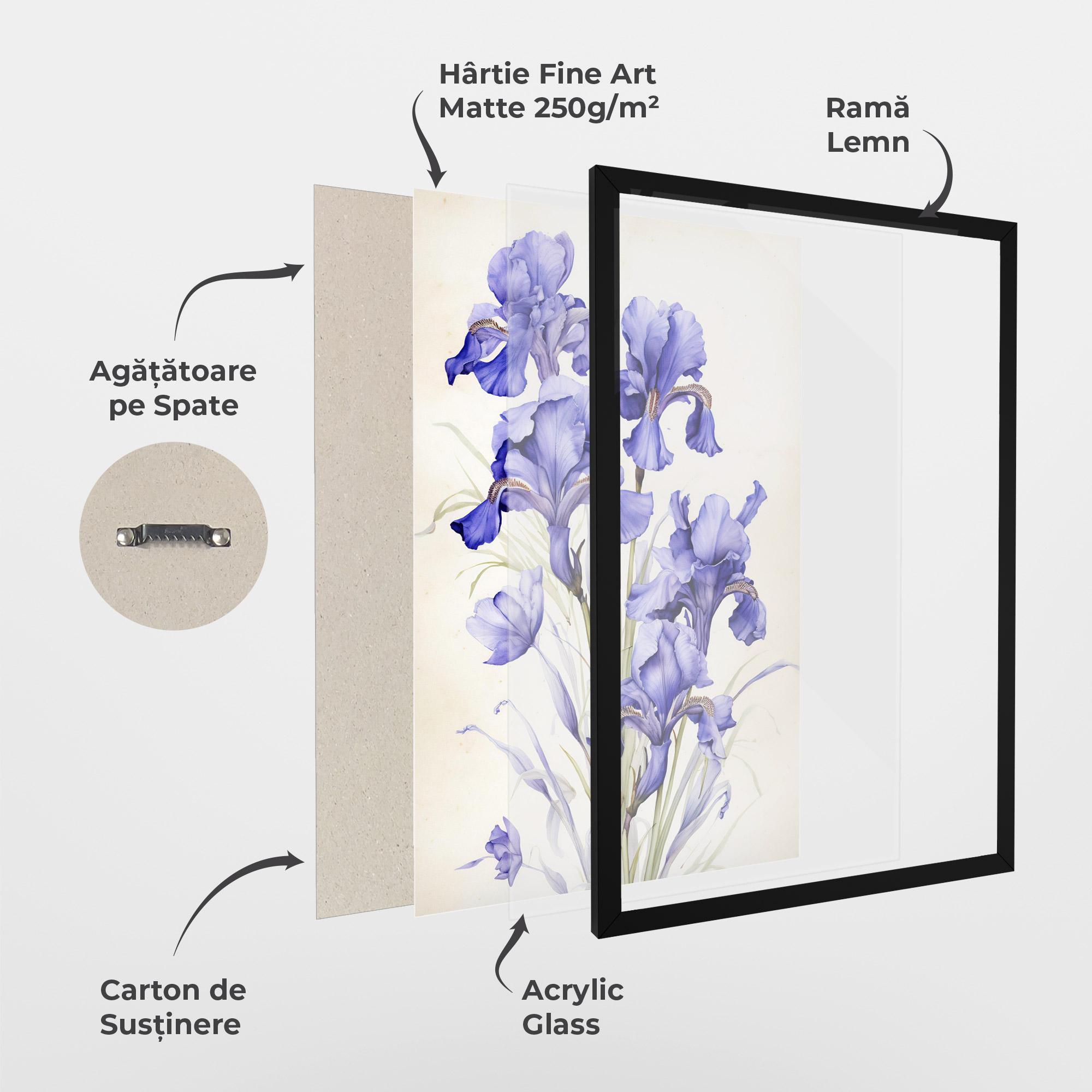 Poster Înrămat Purple Iris On Cream mockup 1