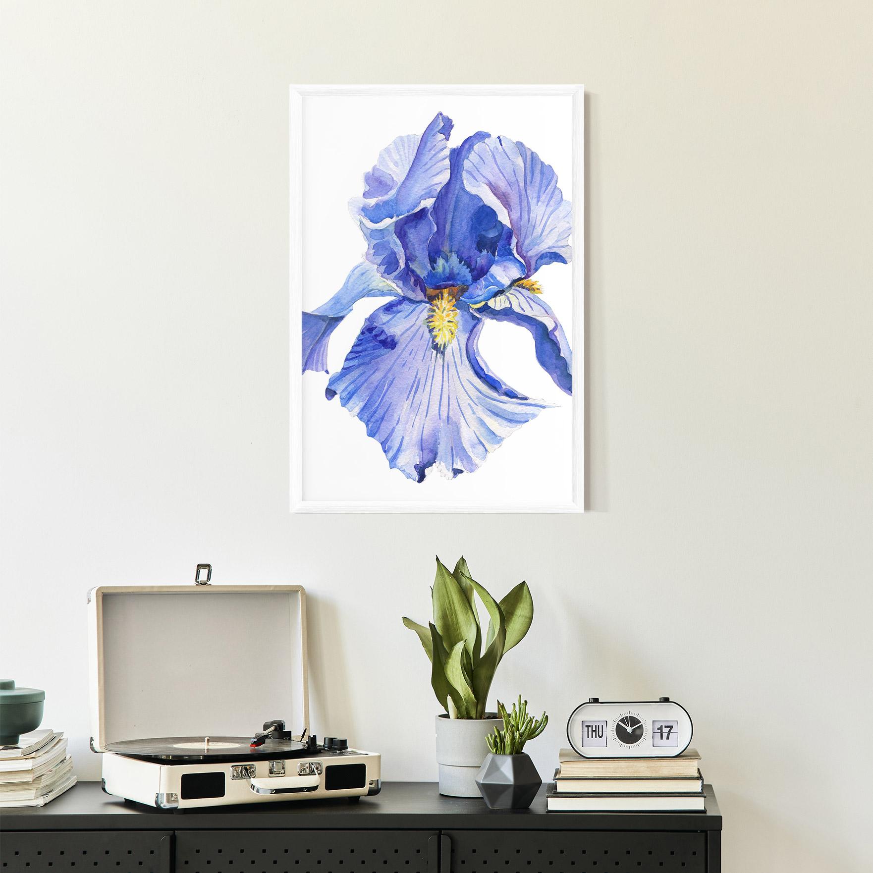 Poster Înrămat Purple Iris On White mockup 2