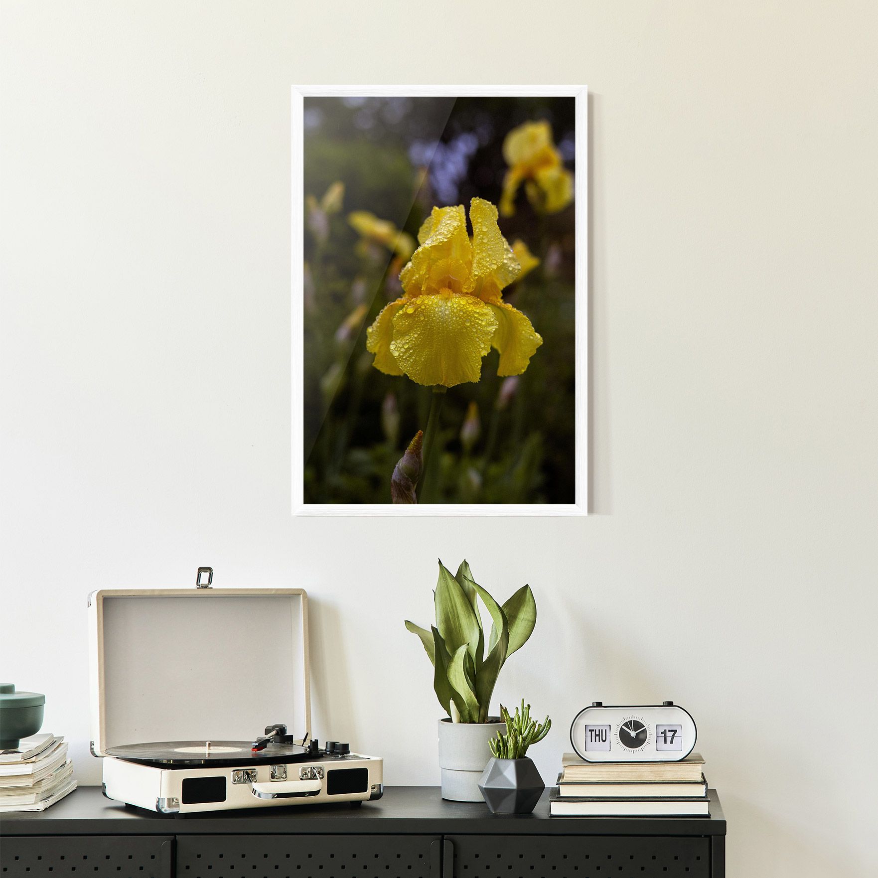 Yellow Iris After Rain mockup 2