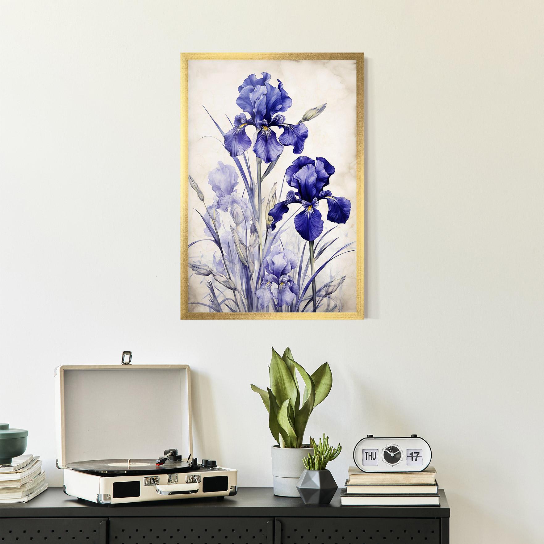 Poster Înrămat Irises Painting mockup 2