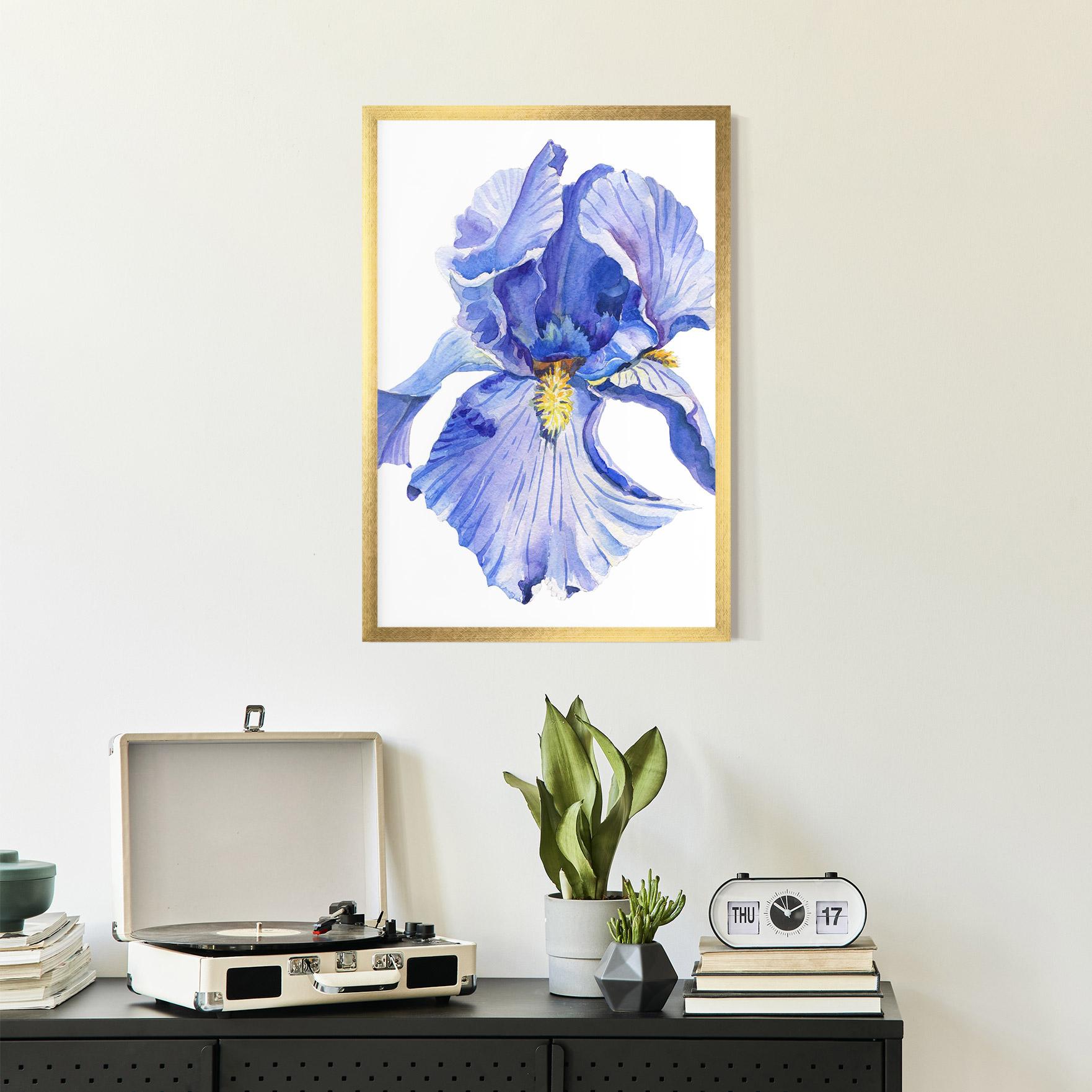 Poster Înrămat Purple Iris On White mockup 2