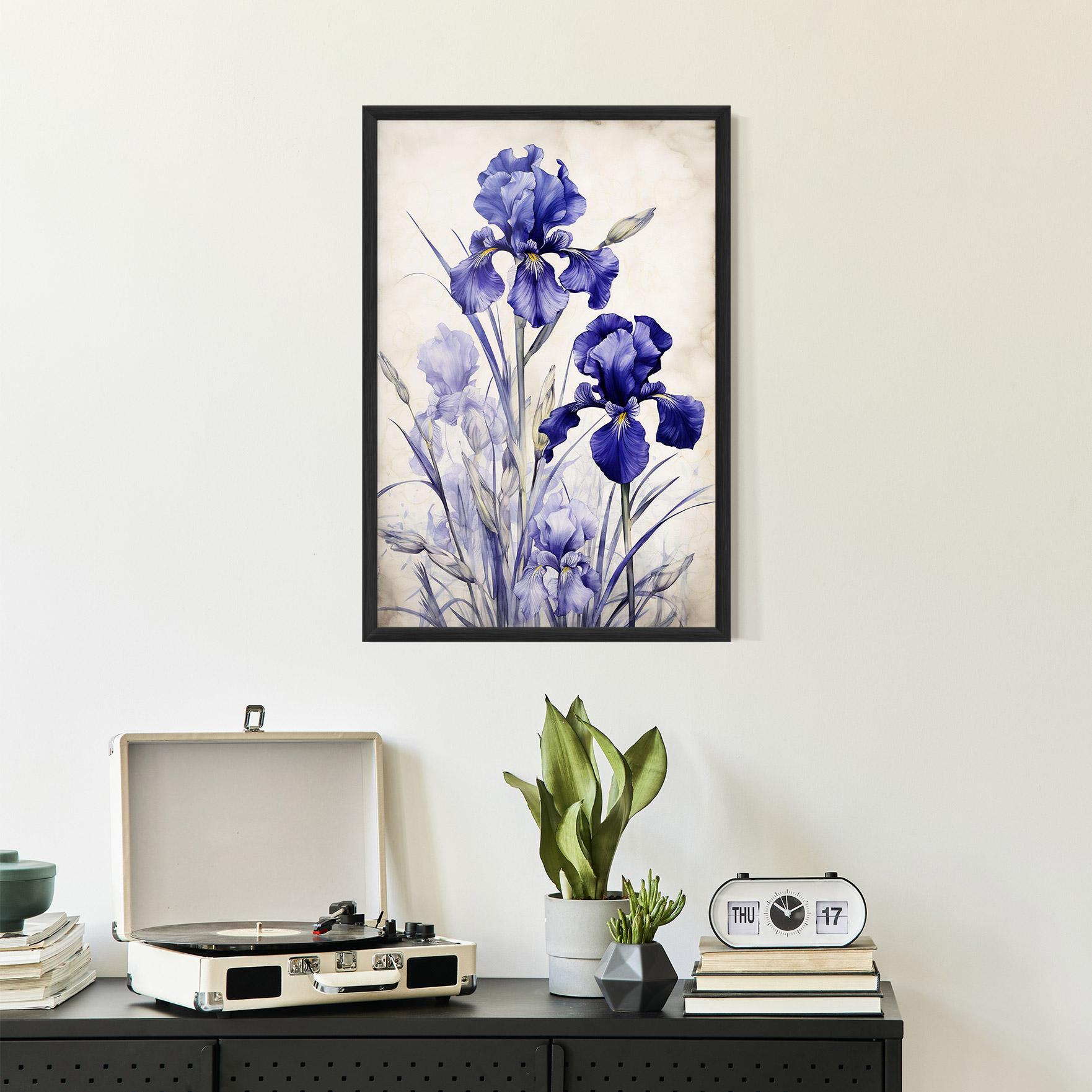Poster Înrămat Irises Painting mockup 2