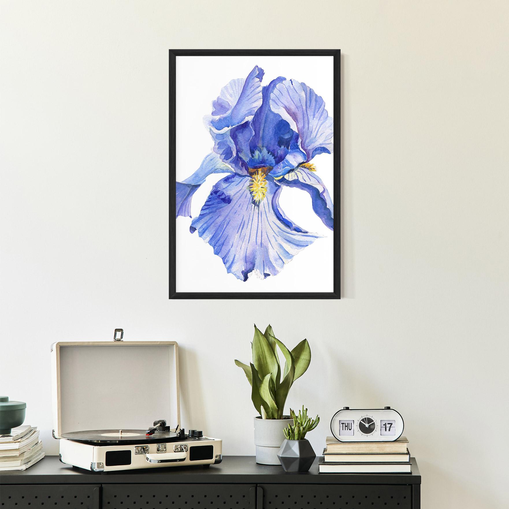 Poster Înrămat Purple Iris On White mockup 2