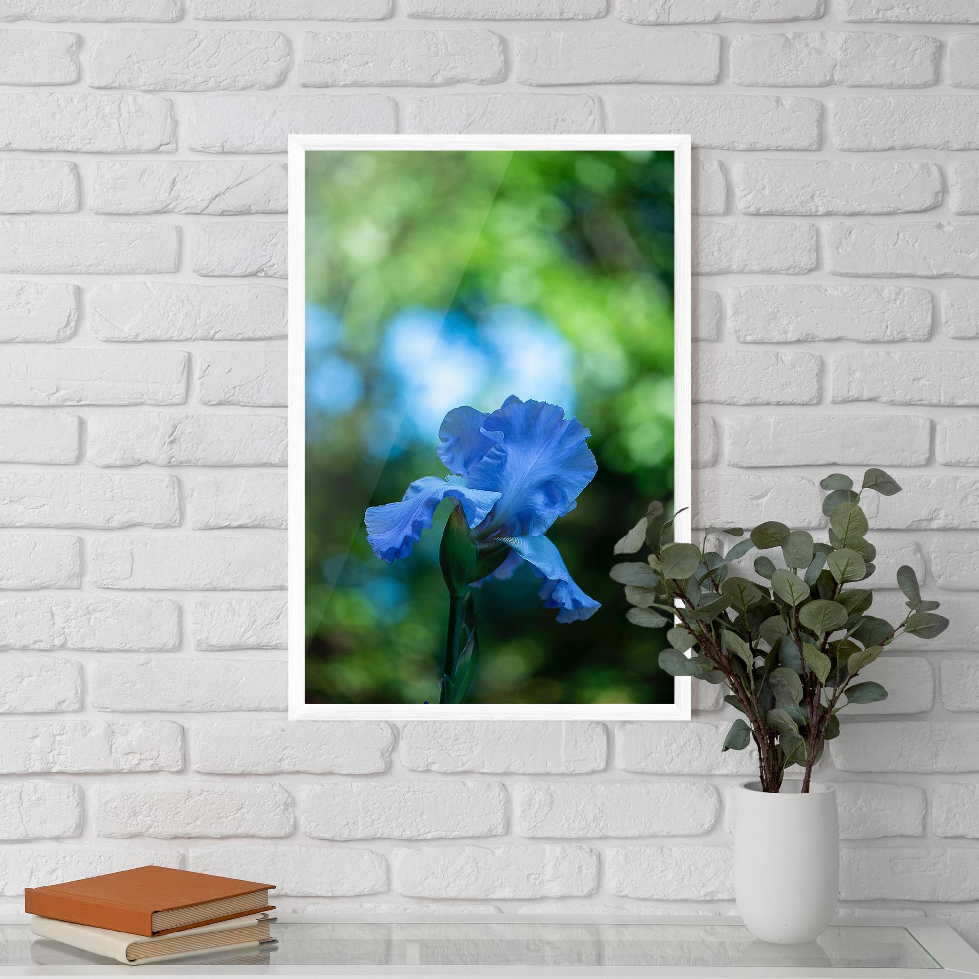 Poster Înrămat Blue Iris In The Garden mockup 5